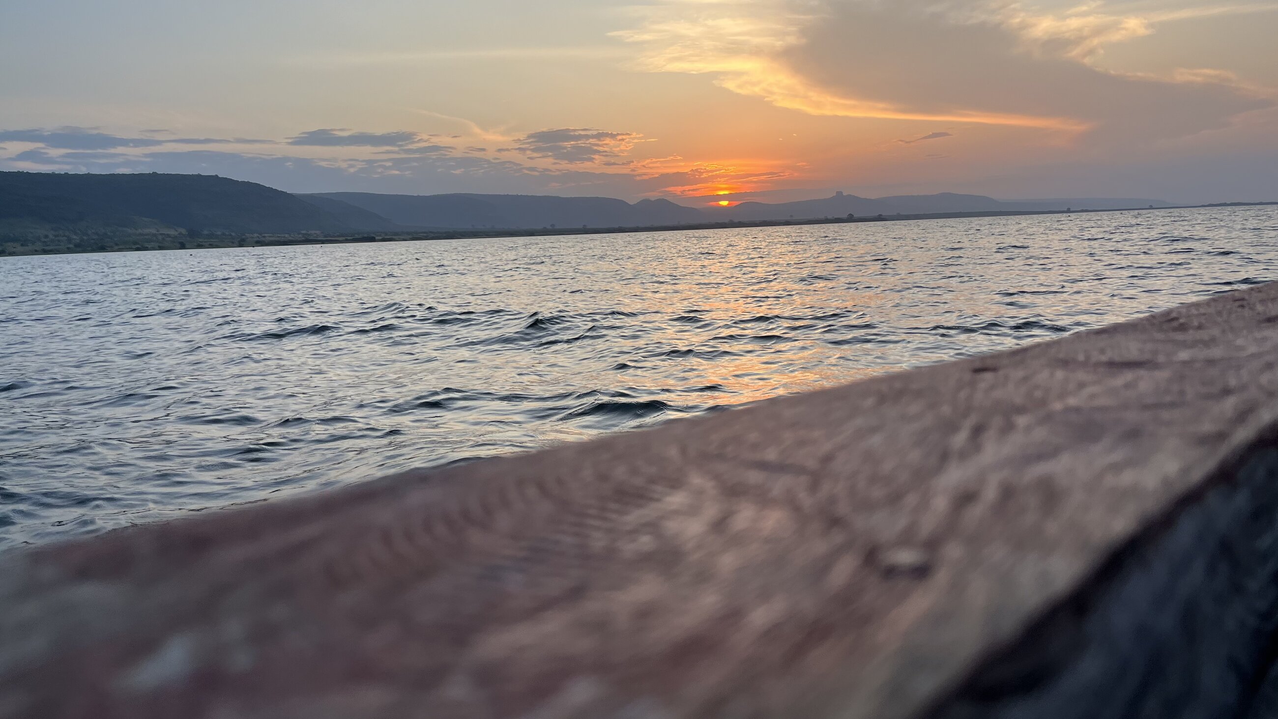 Sunset at lake Volta