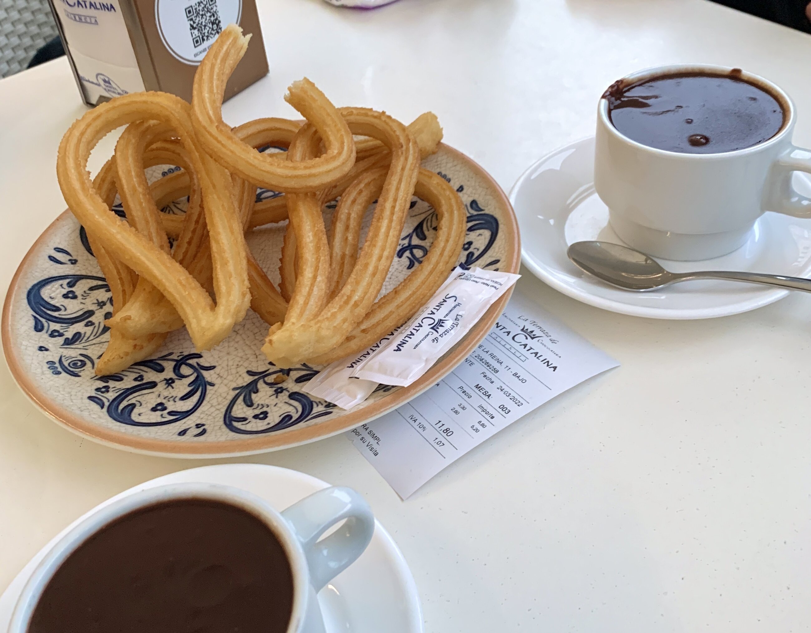 Traditional churros and chocolate