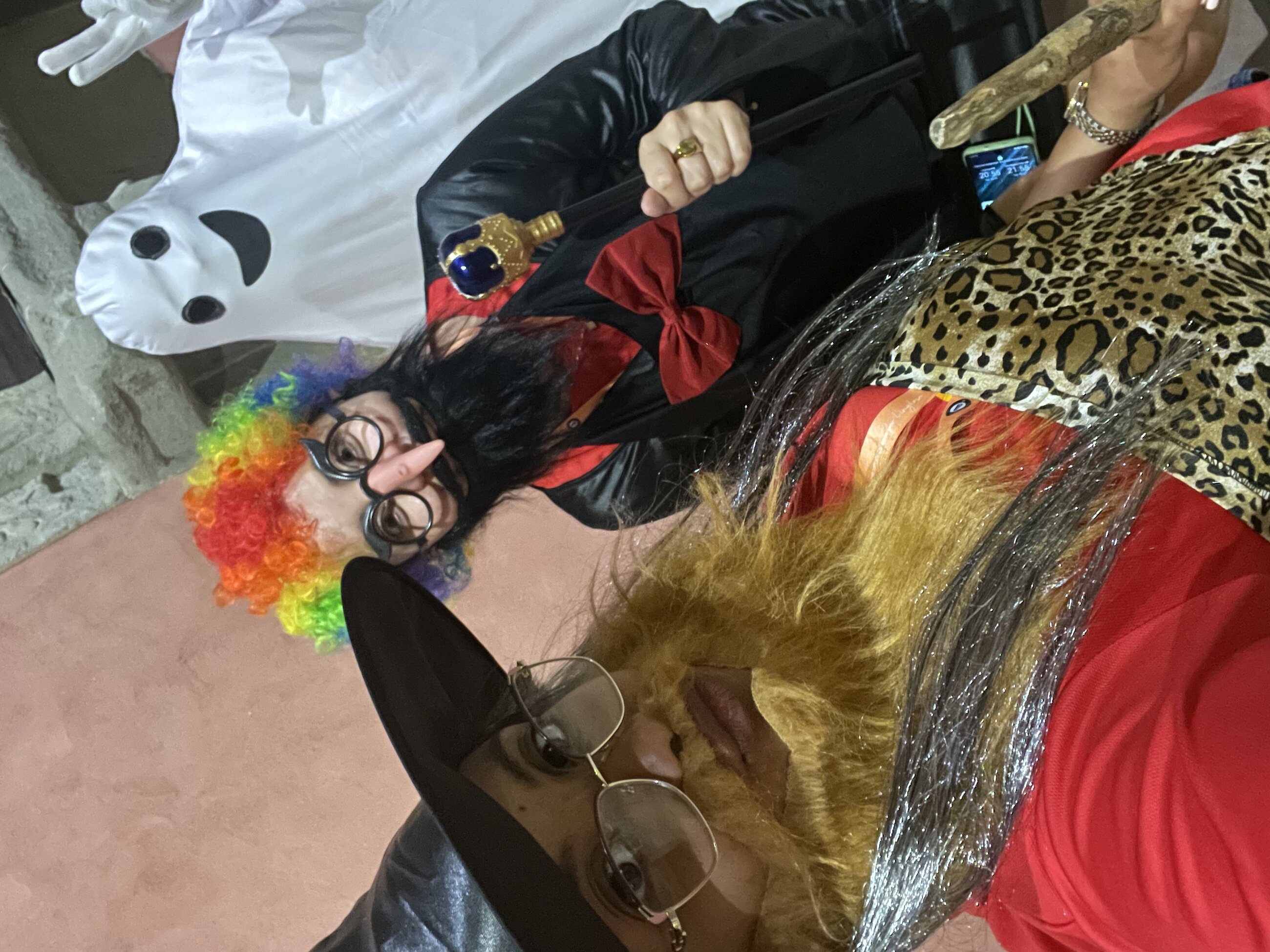Dressed up during the scavenger hunt!
