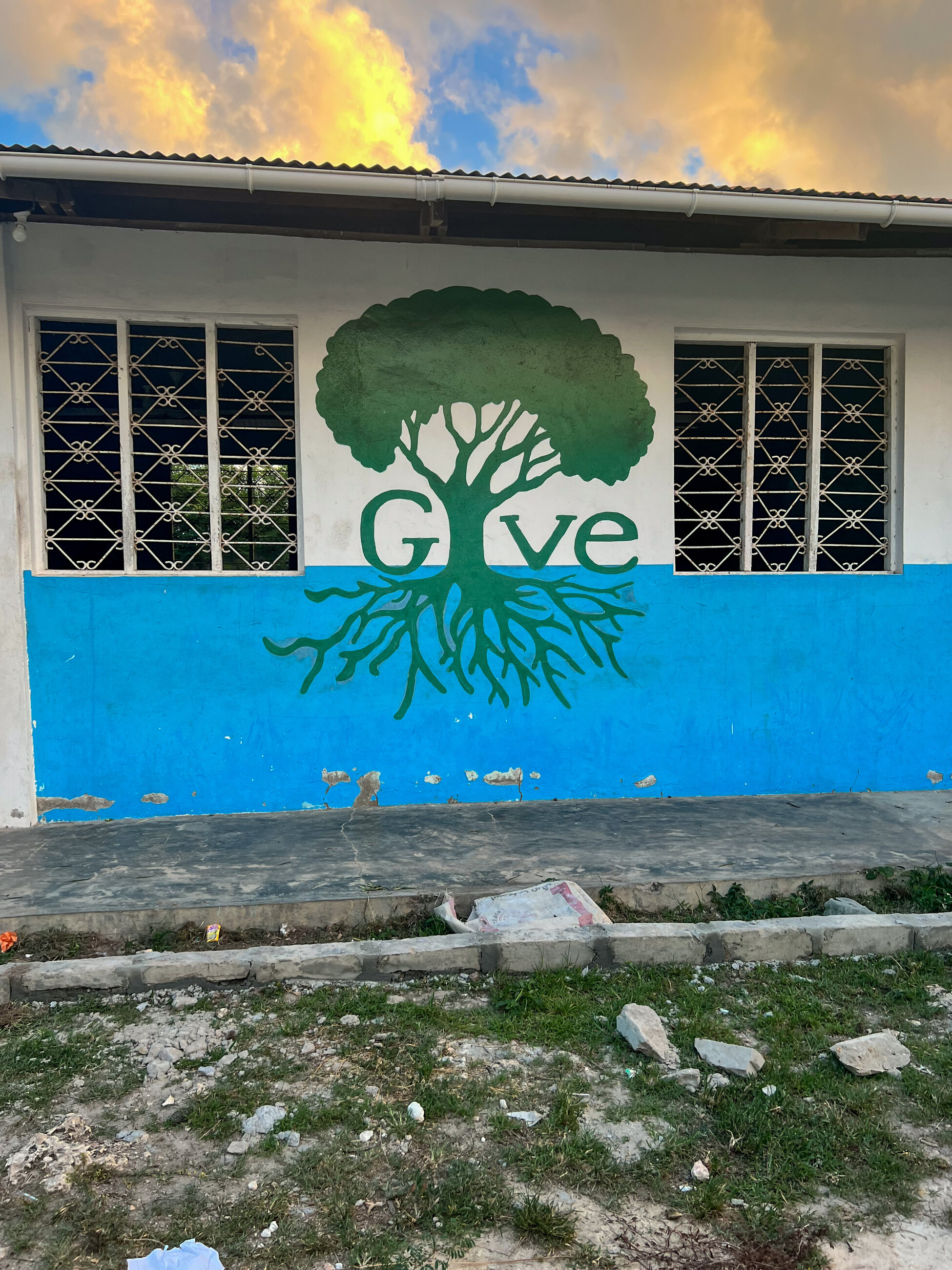 This is a photo of the GIVE school which we taught English at and worked on with construction.