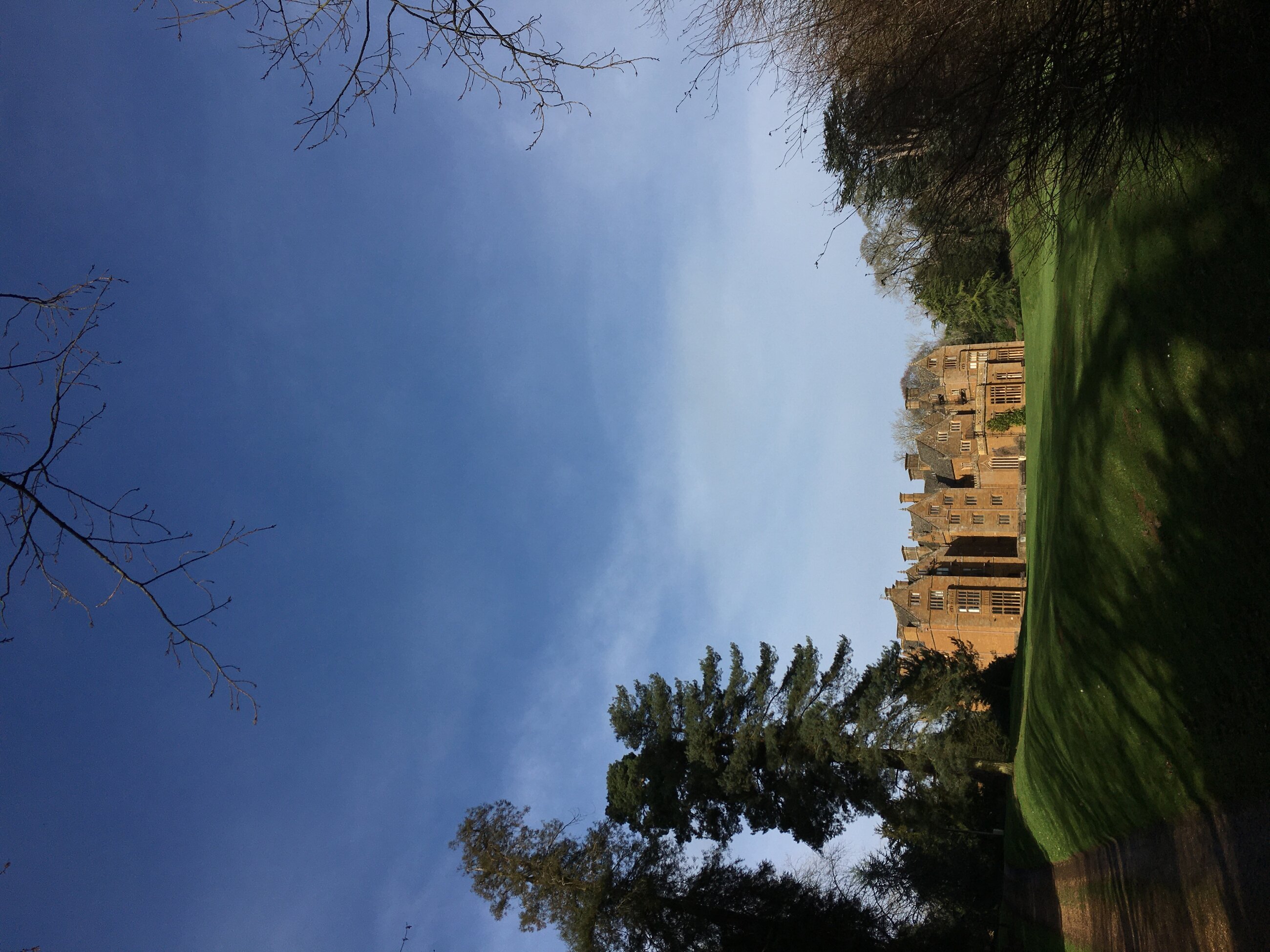 back of the abbey in the morning light