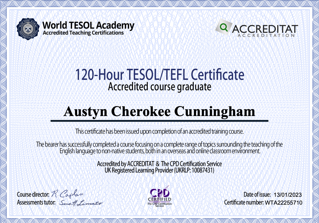 My certificate! I am getting it authenticated as soon as possible as well :)