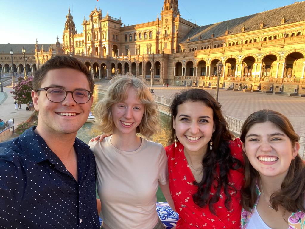 With some friends at the Plaza de España!