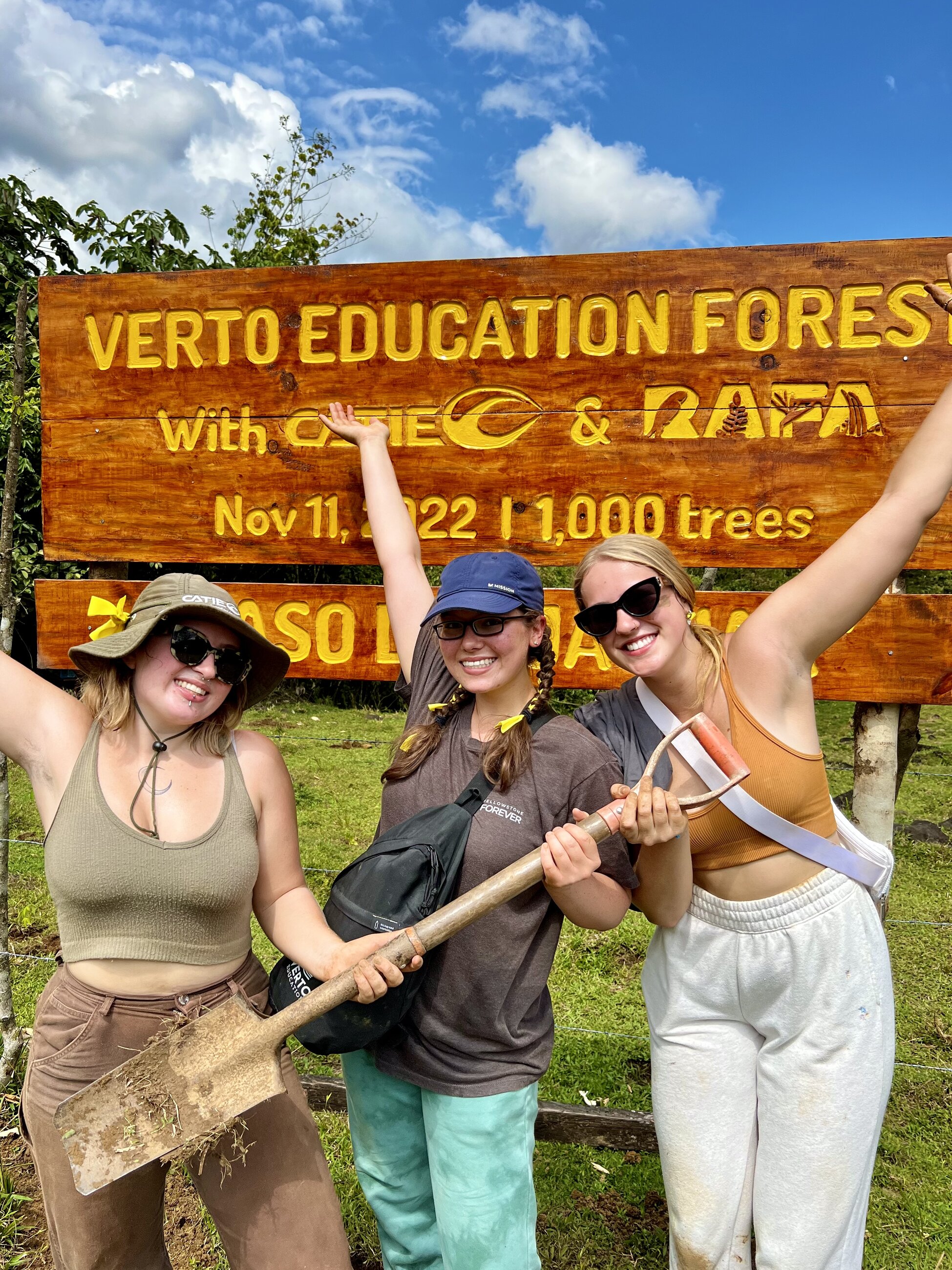 My roommates and I help plant 1000 trees to give back to our local host community.
