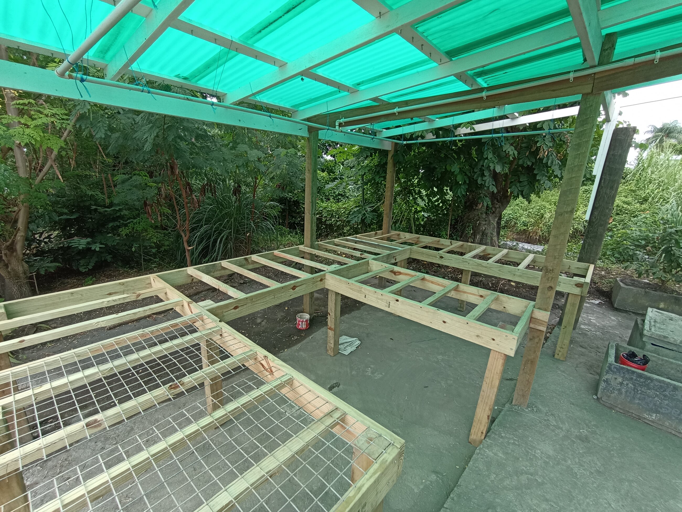 Improving tree nursery by building a nursery table and irrigation system