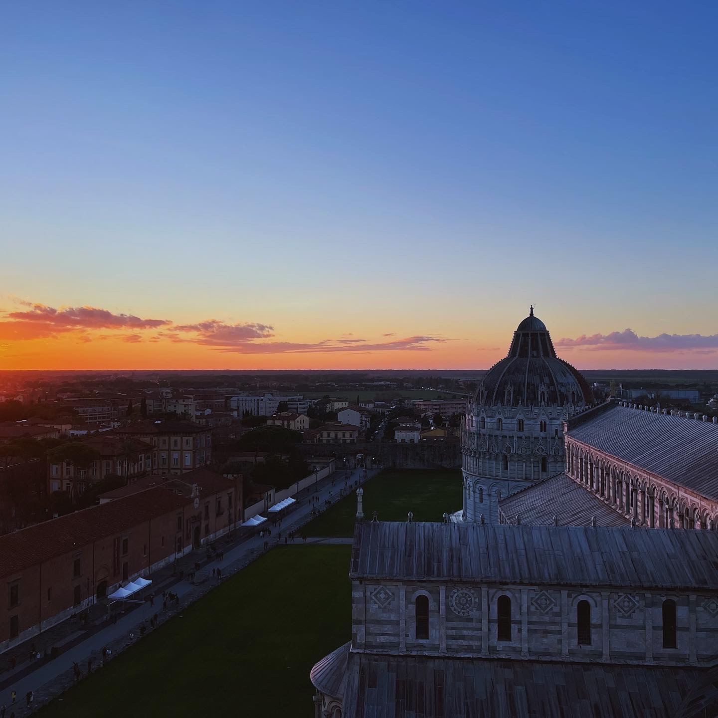Sunset from the top of the Leaning Tower of Pisa