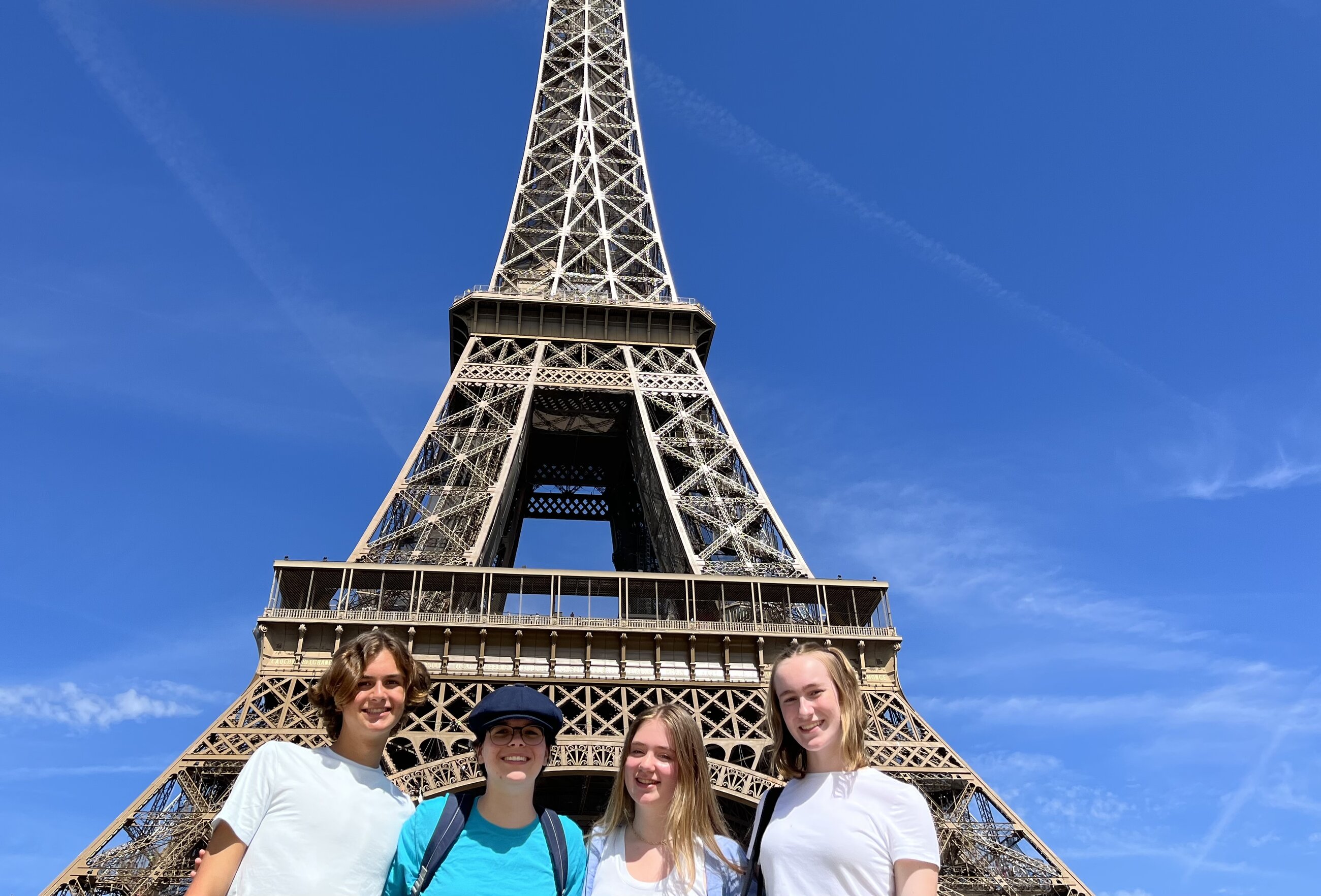 My trip friends and I at the Eiffel Tower :)