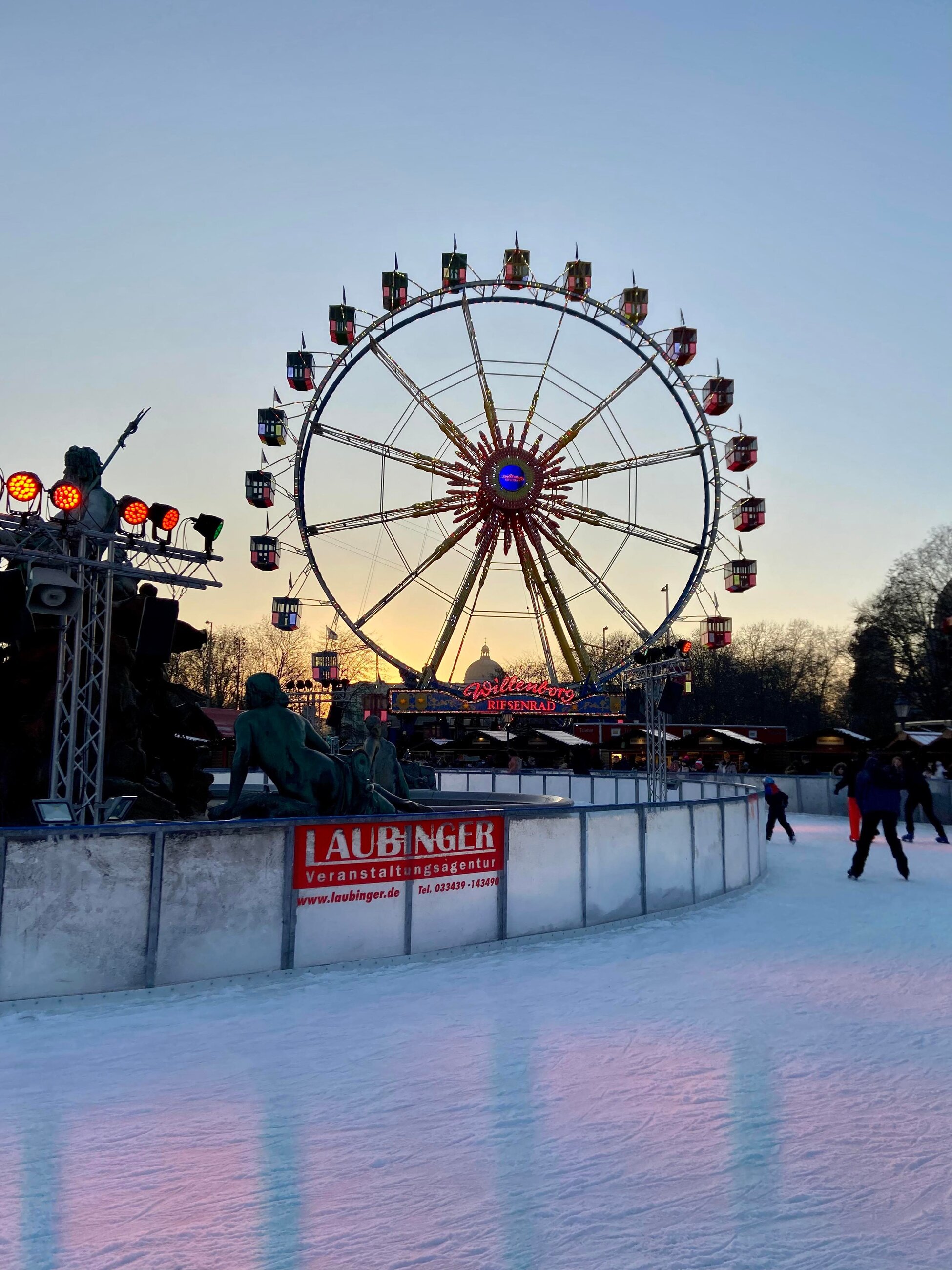 Ice skating rink in Winter Xmas Market