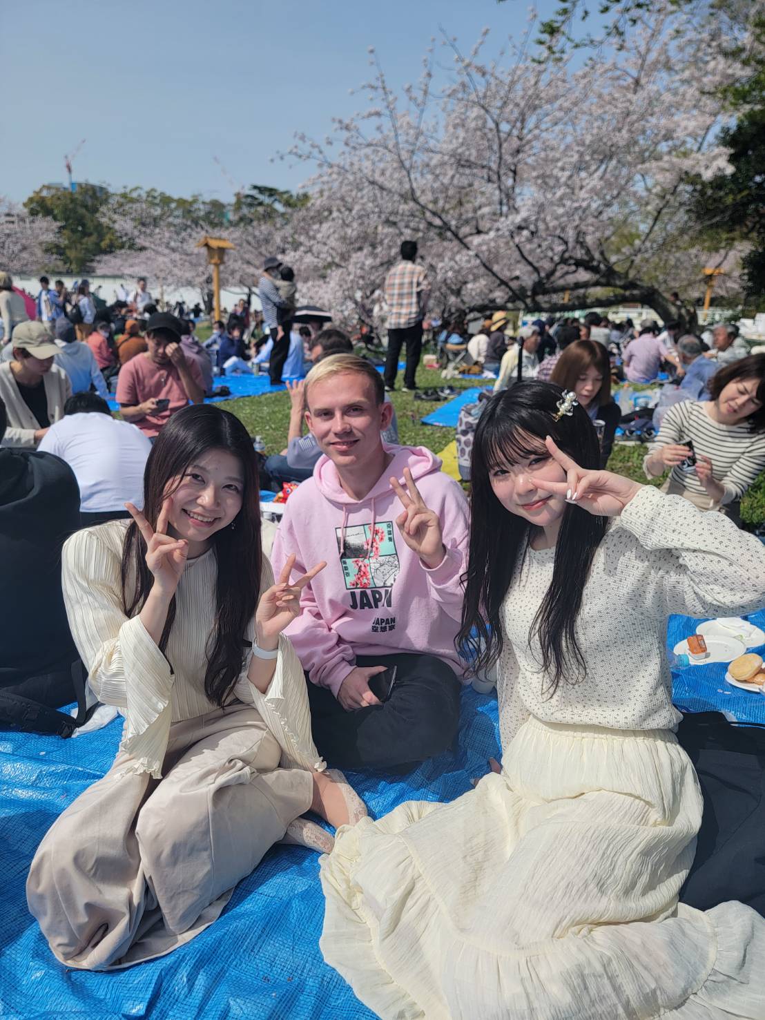 Hanami exchange event at Ohori Park