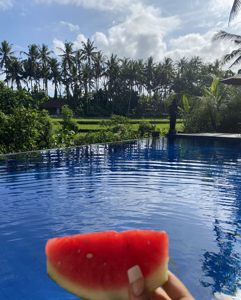 Snack time in the villa