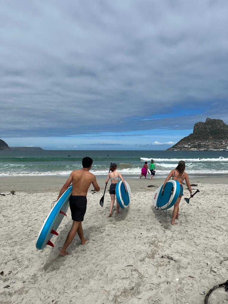 With my friends at Muizenberg Beach