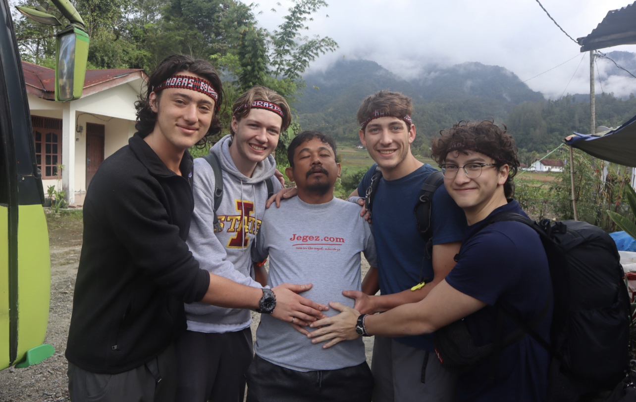 Jegez and the boys at lake toba