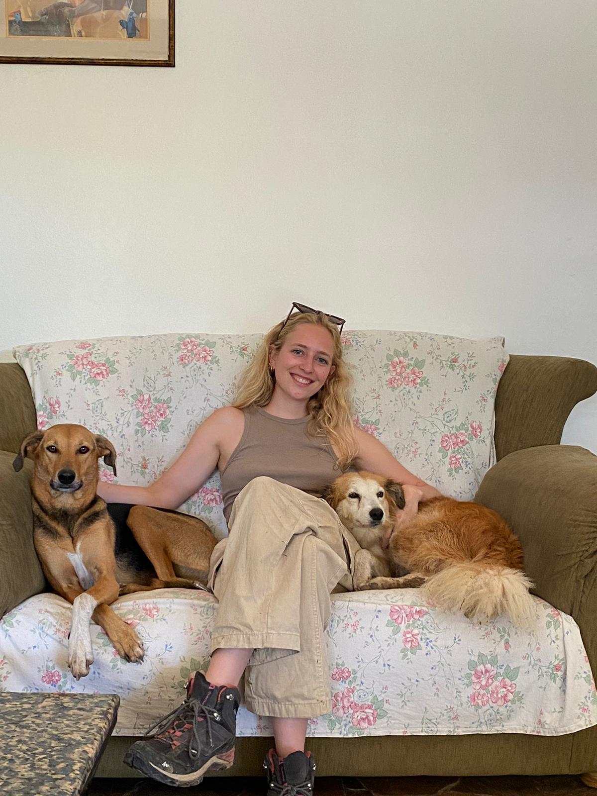 Me with the cutest dogs Rambo and Georgina
