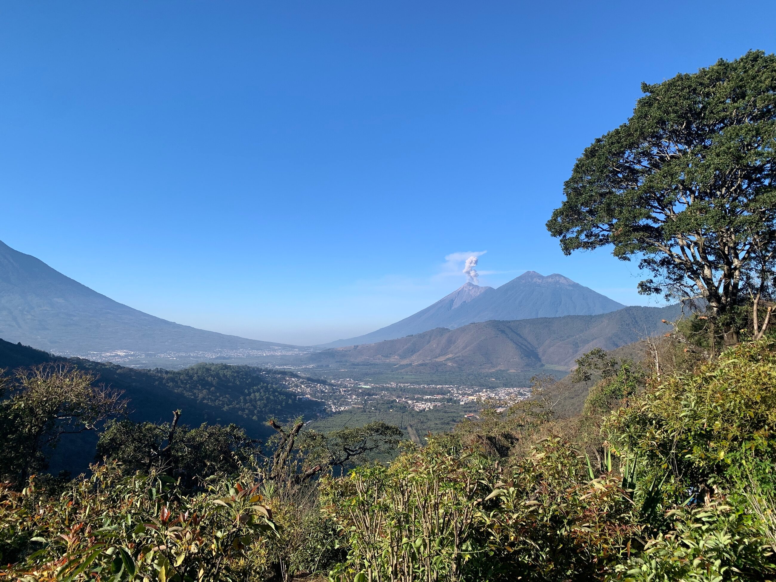 Antigua volcano erupting