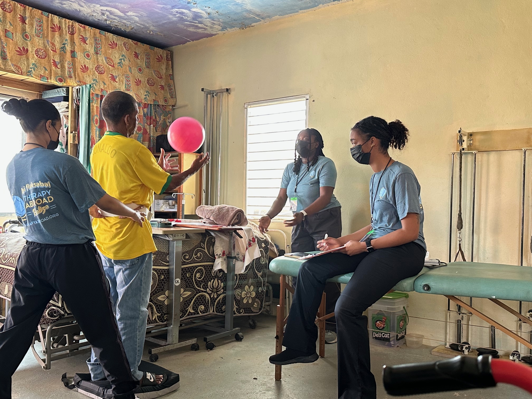 Student Group working with patient at OW