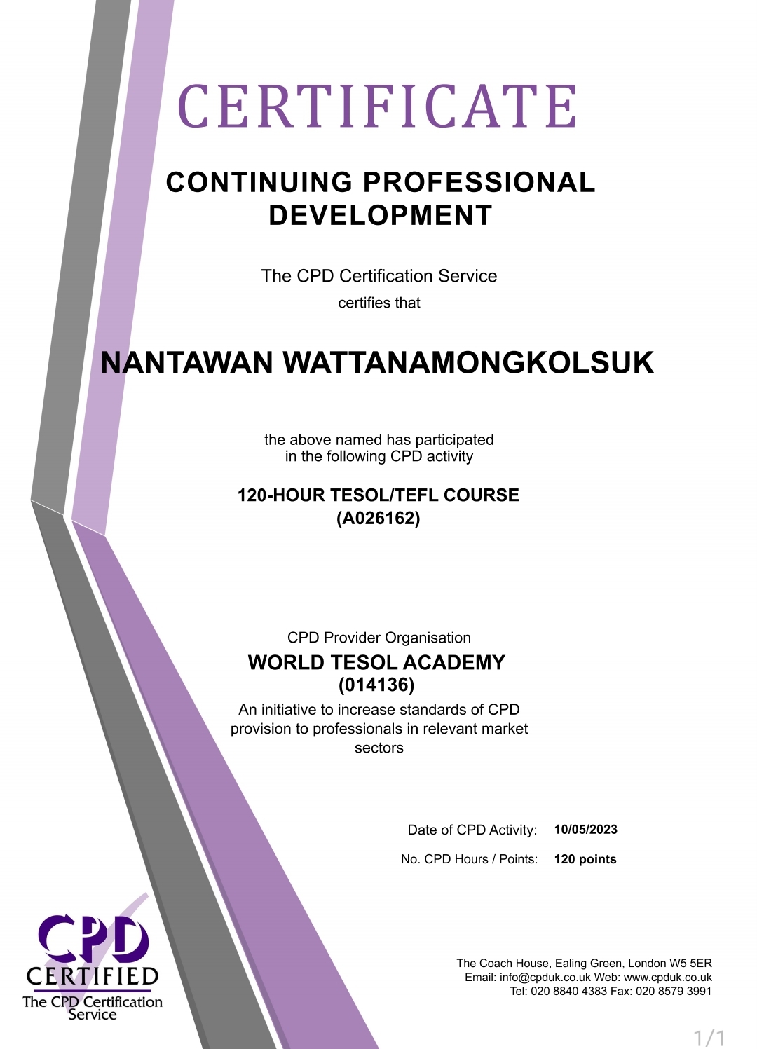CPD certification