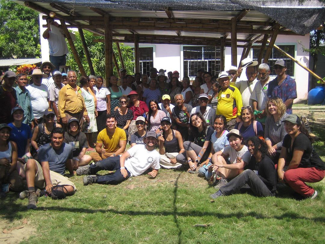 Our group at the completion of building a bamboo structure outside of a senior dación Bahía.