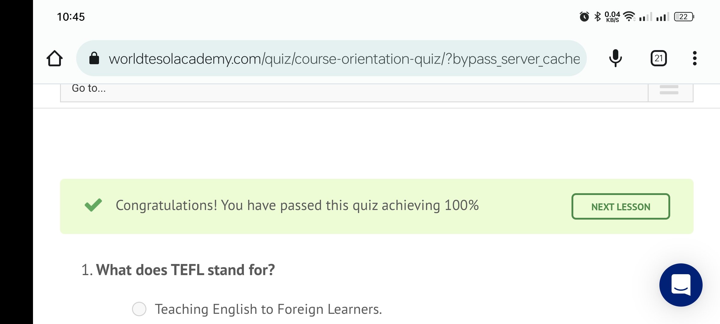 Feeling great with a perfect score.