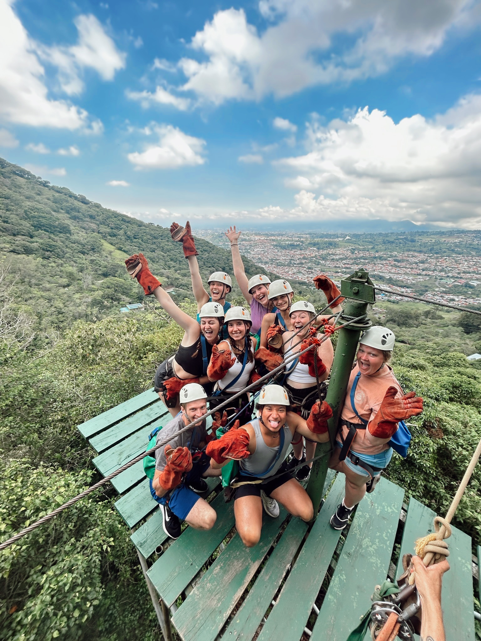 Zip lining in Cartago
