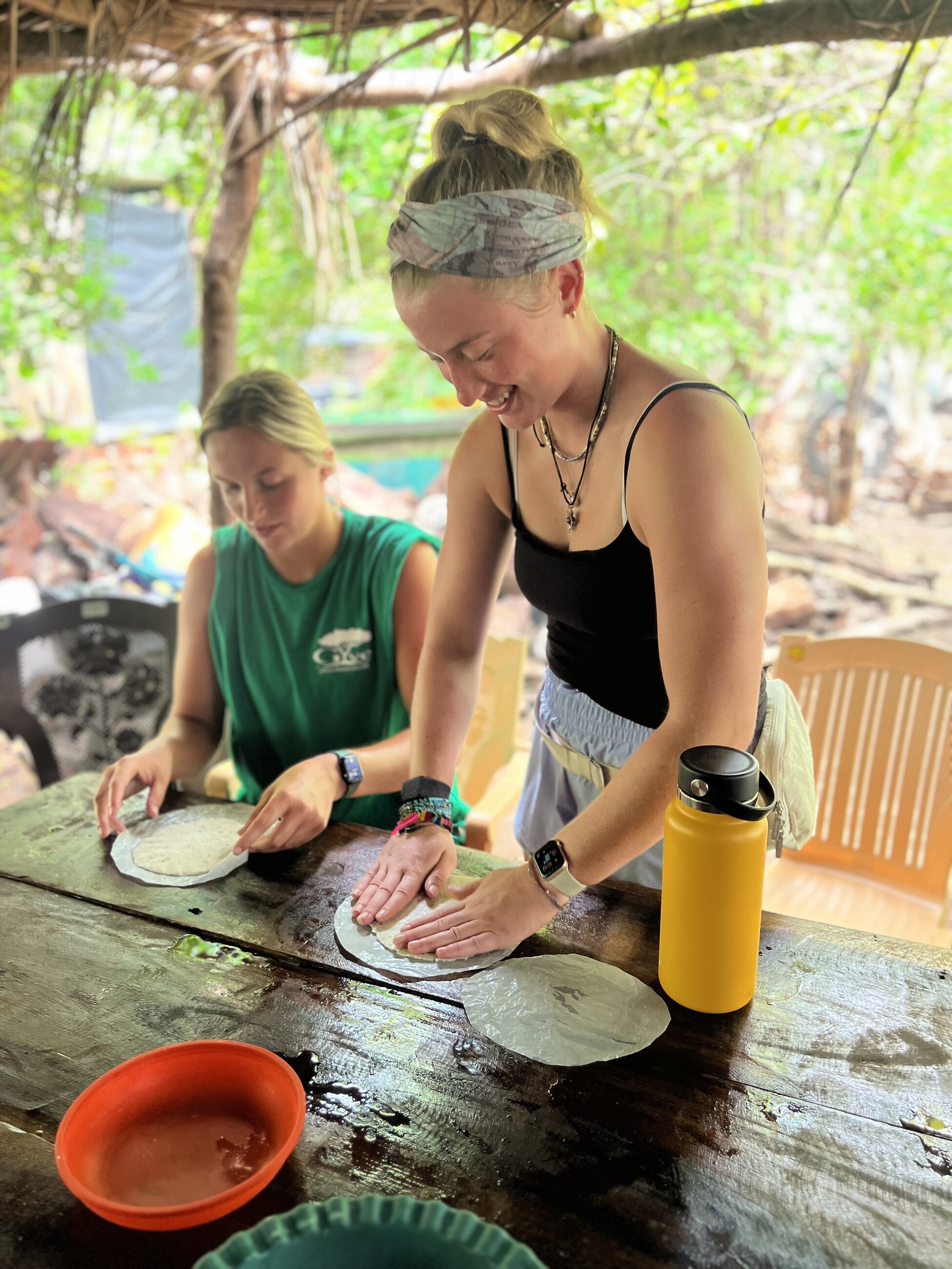 Making tortillas with some of Jiquilillo’s local ladies