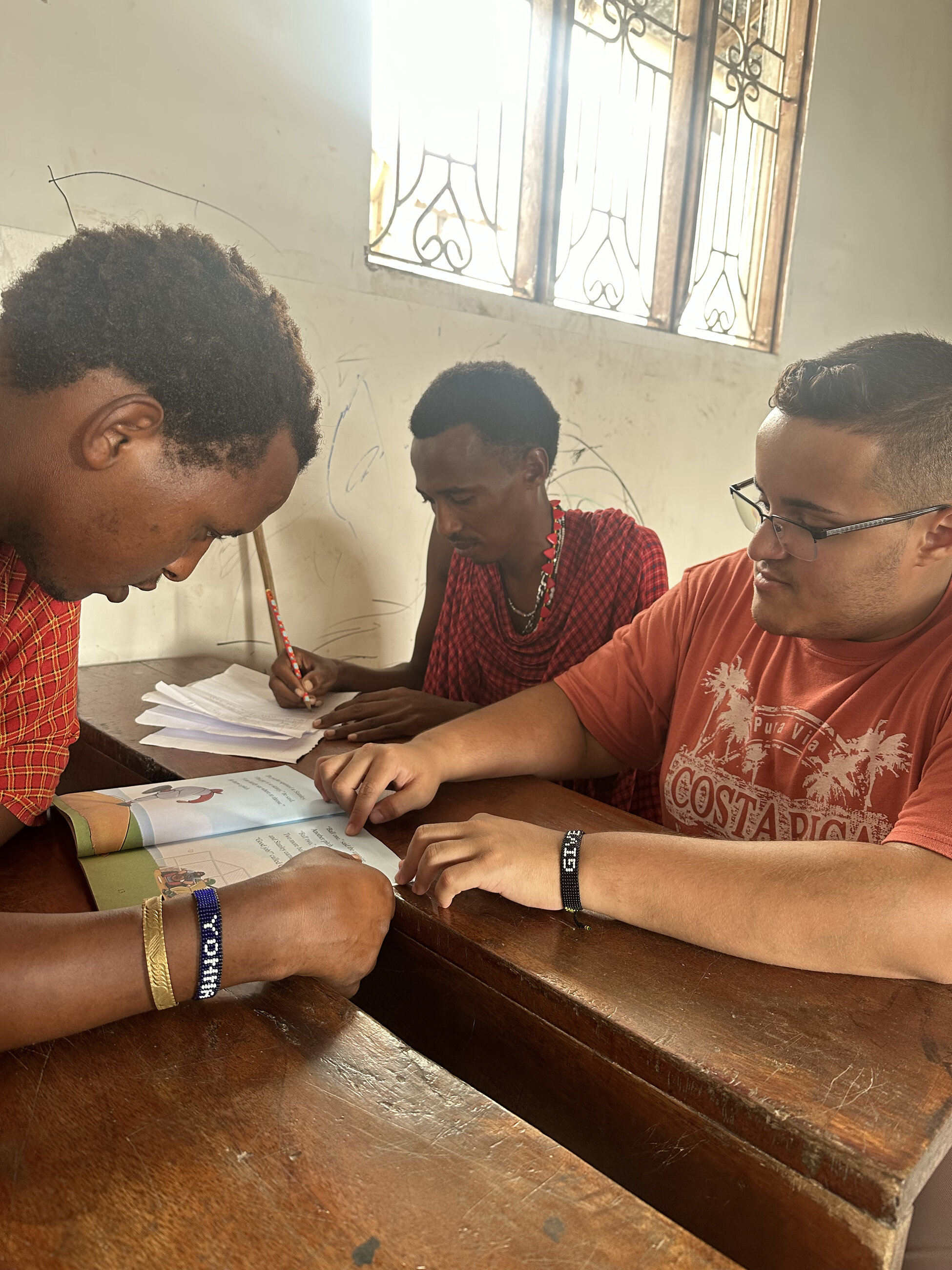 Teaching English to Saimon and Jona
