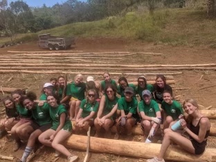 This was right after volunteering and debarking trees. You would think it would be hard and terrible. But even when we volunteered the projects still helped in so many ways. We got so much anger and frustration out on these trees that it definitely helped me heal.