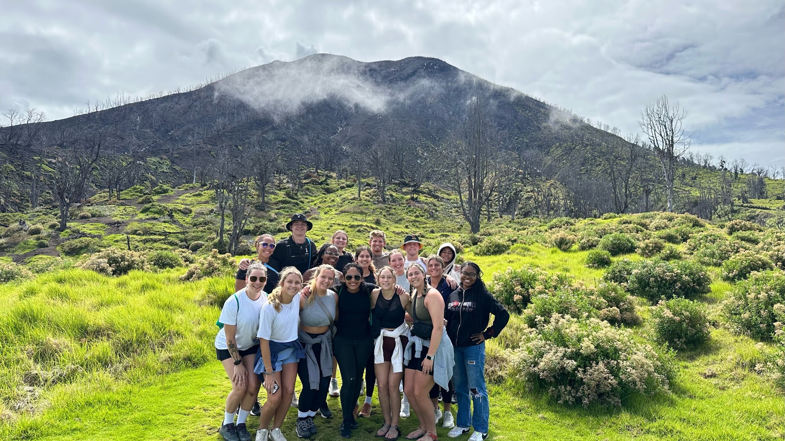 Hiking a volcano