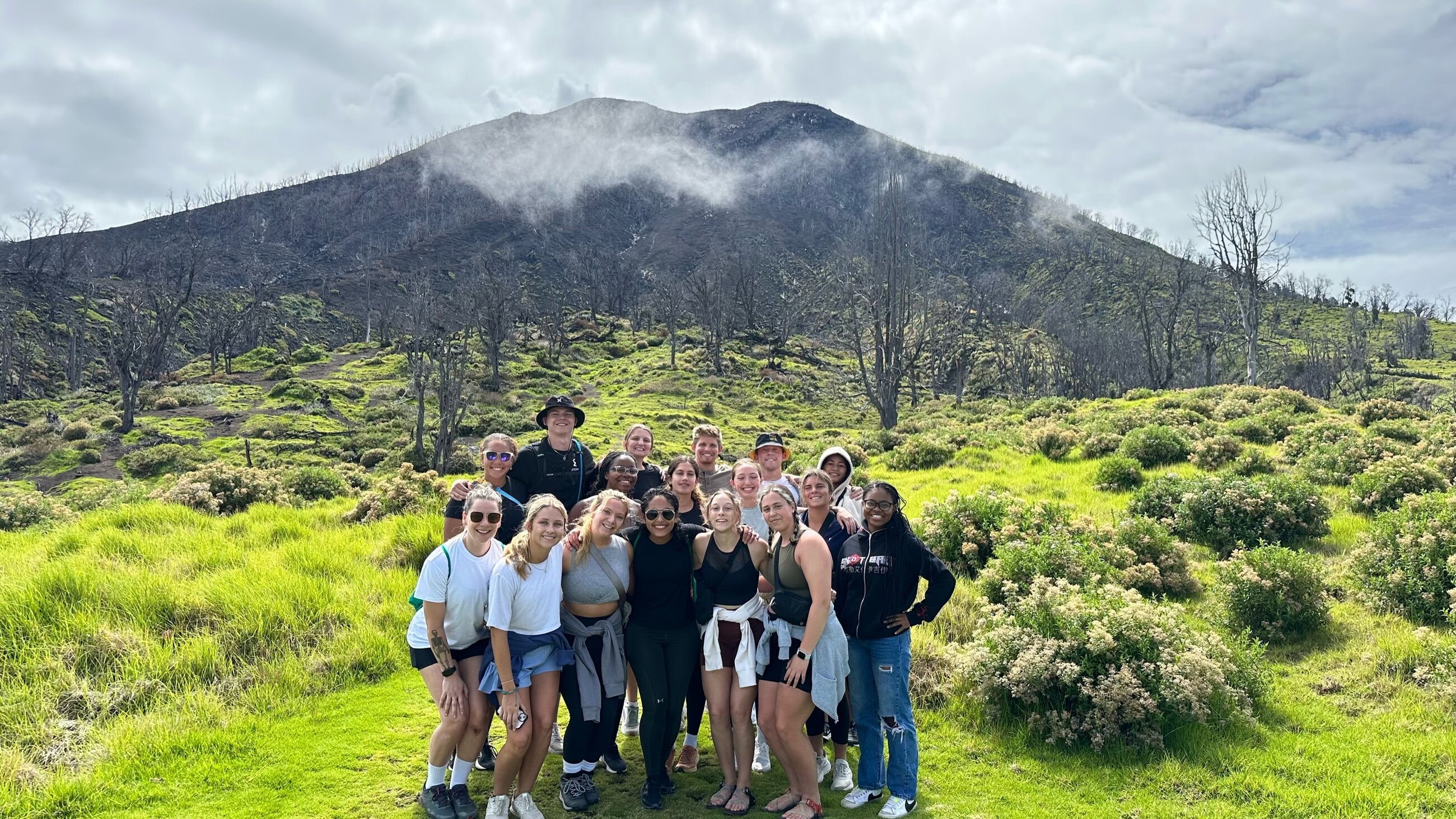 Hiking a volcano
