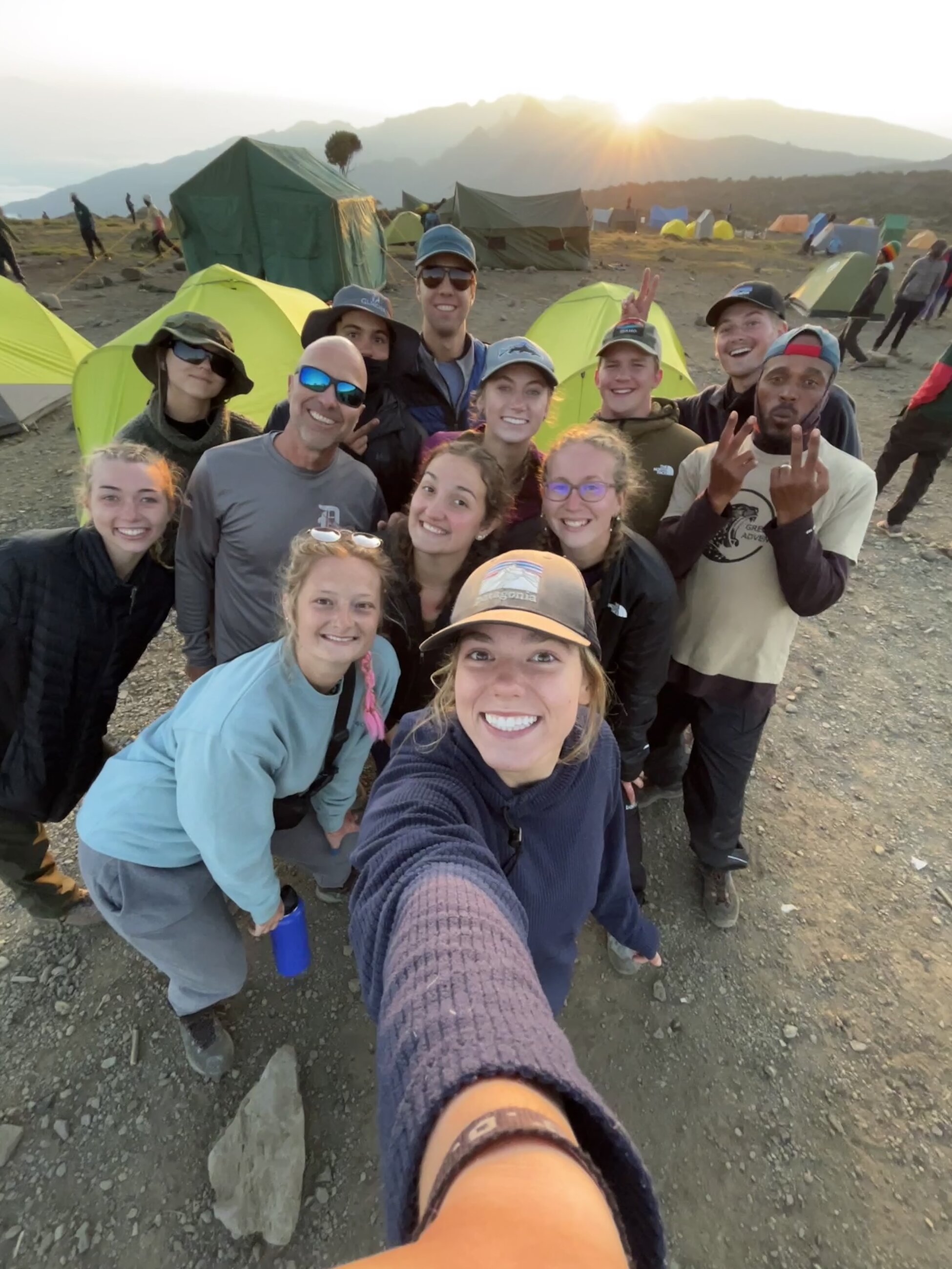 The Group 3 crew on kili with the best lead guide Jon!
