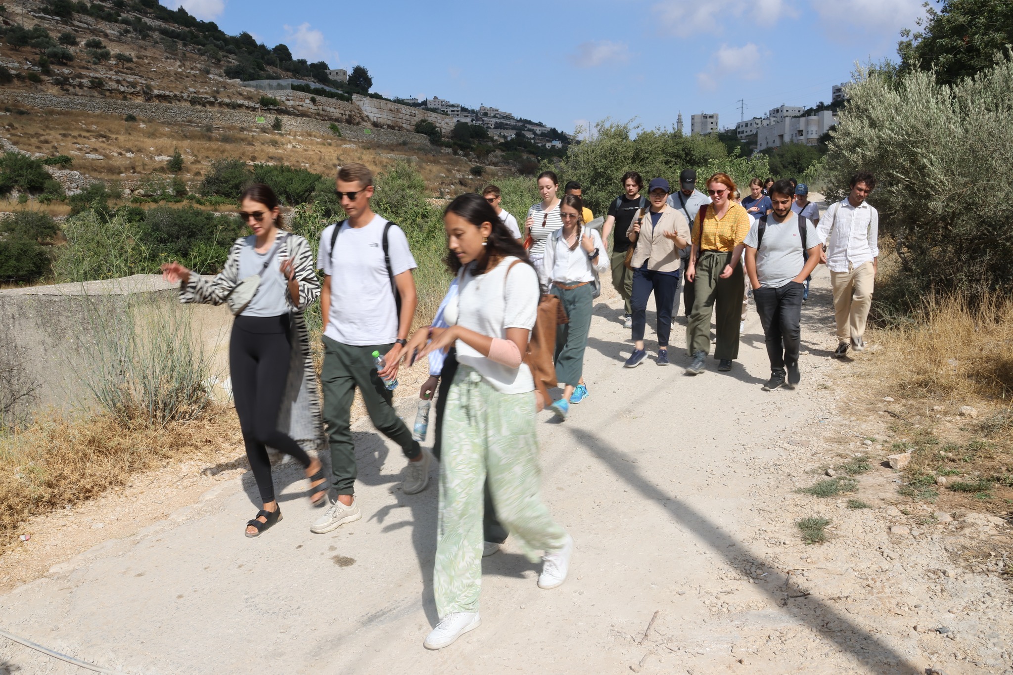 Hiking with other volunteers