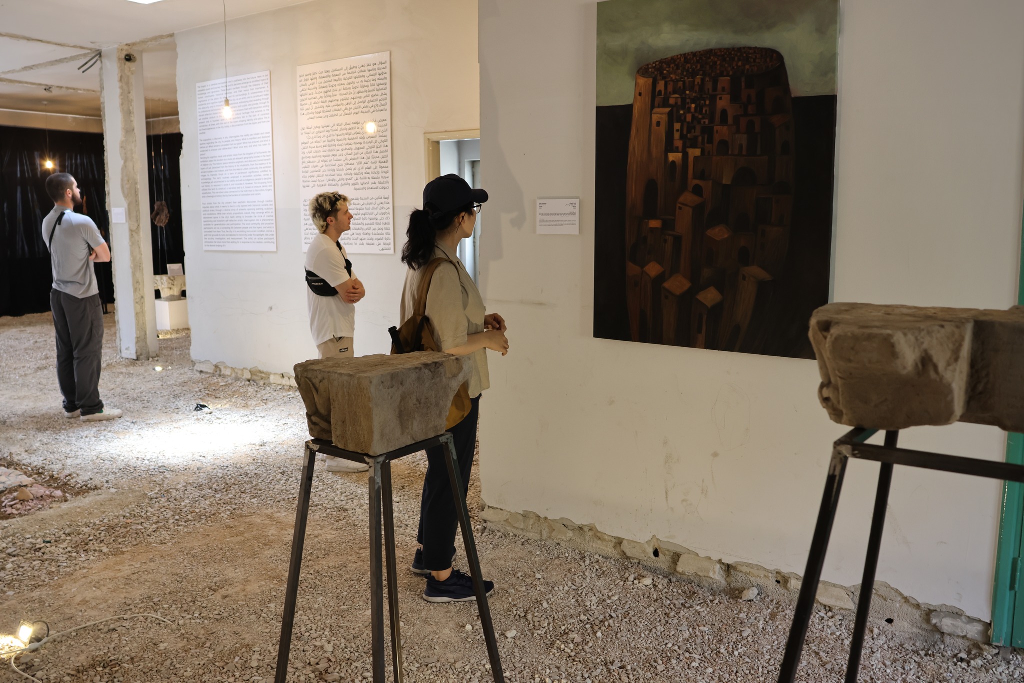 Visiting the exhibit done by Palestinian artists and curators