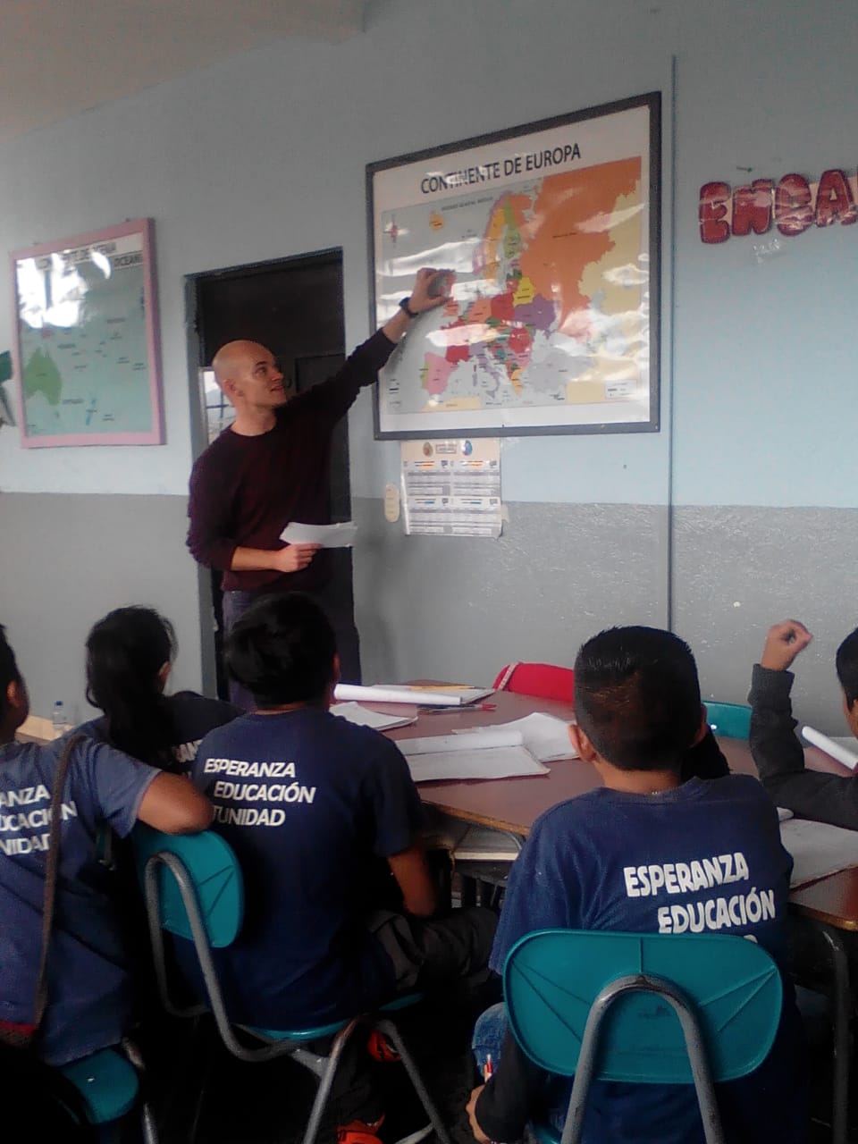 Teaching in a primary school class