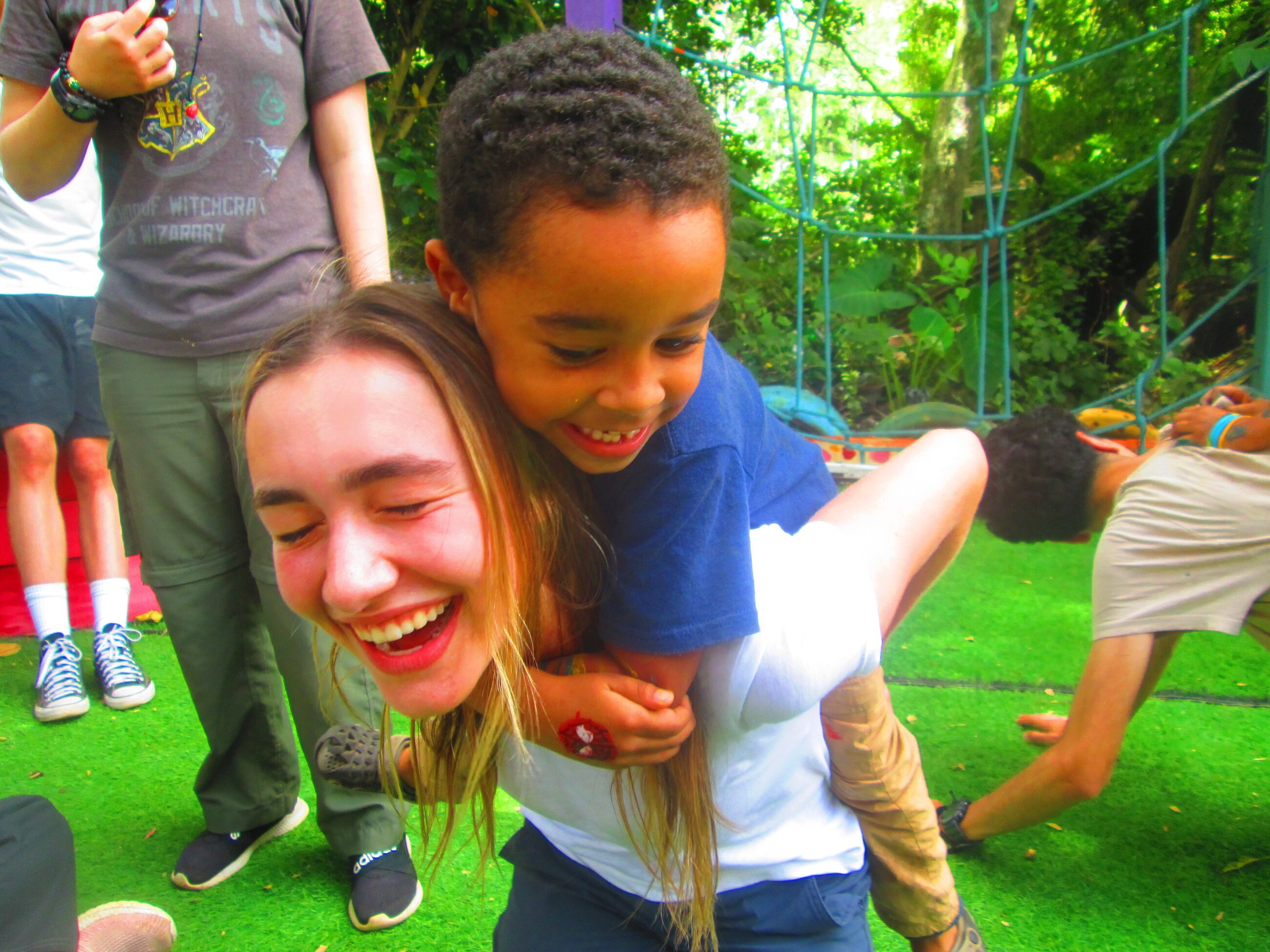 playing with the children