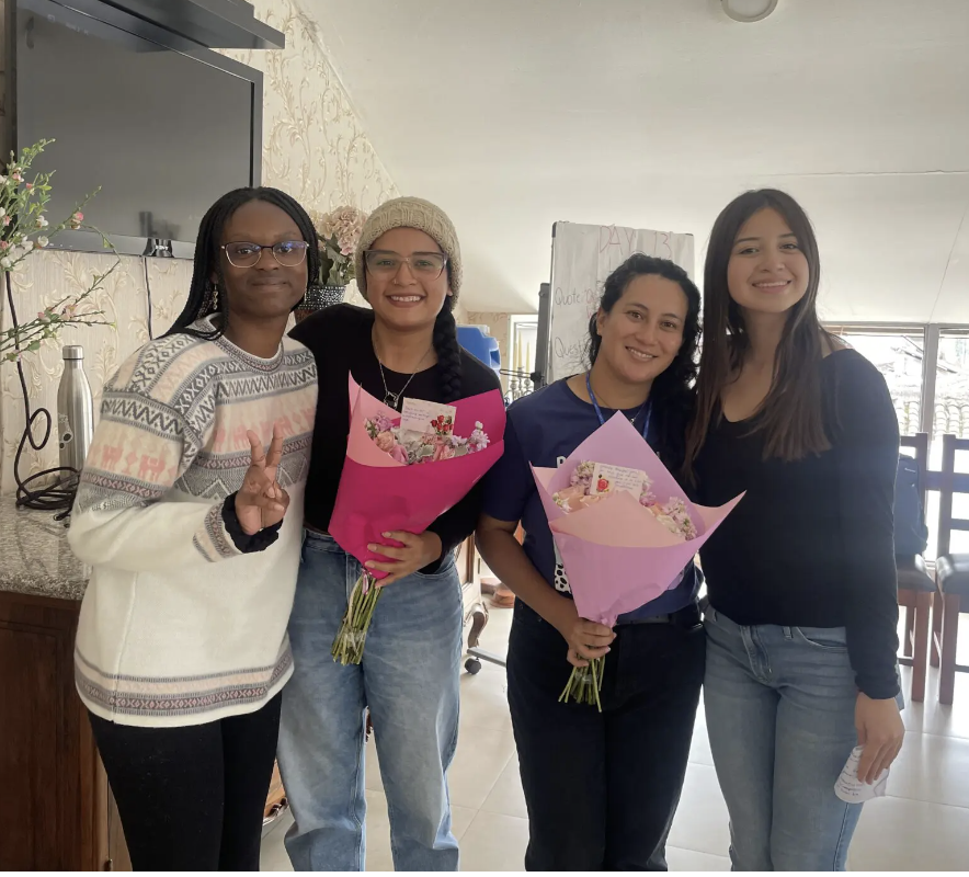 Gifting our program coordinators flowers on our last day