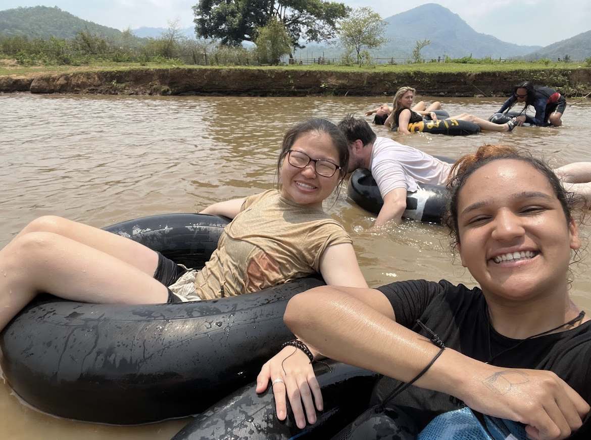 Tubing down the river