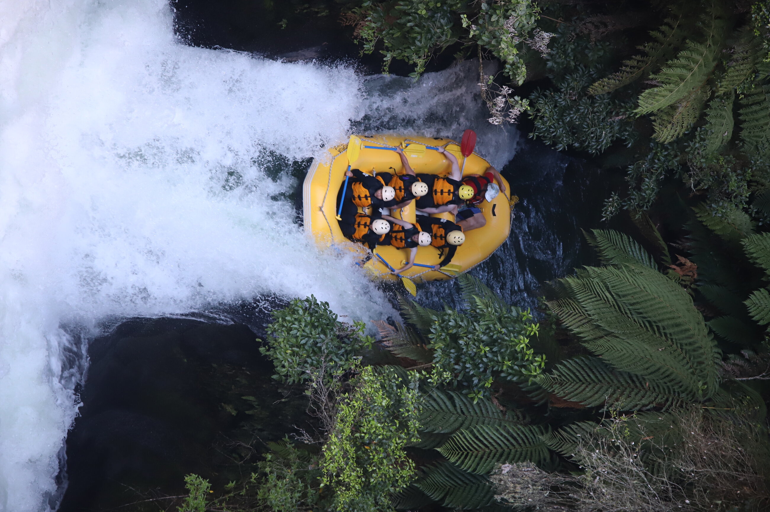 20ft waterfall rafting in New Zealand