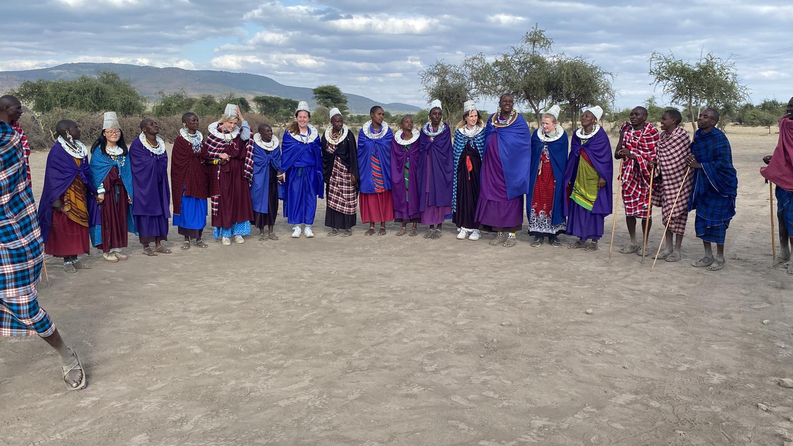 Masai with new friends.