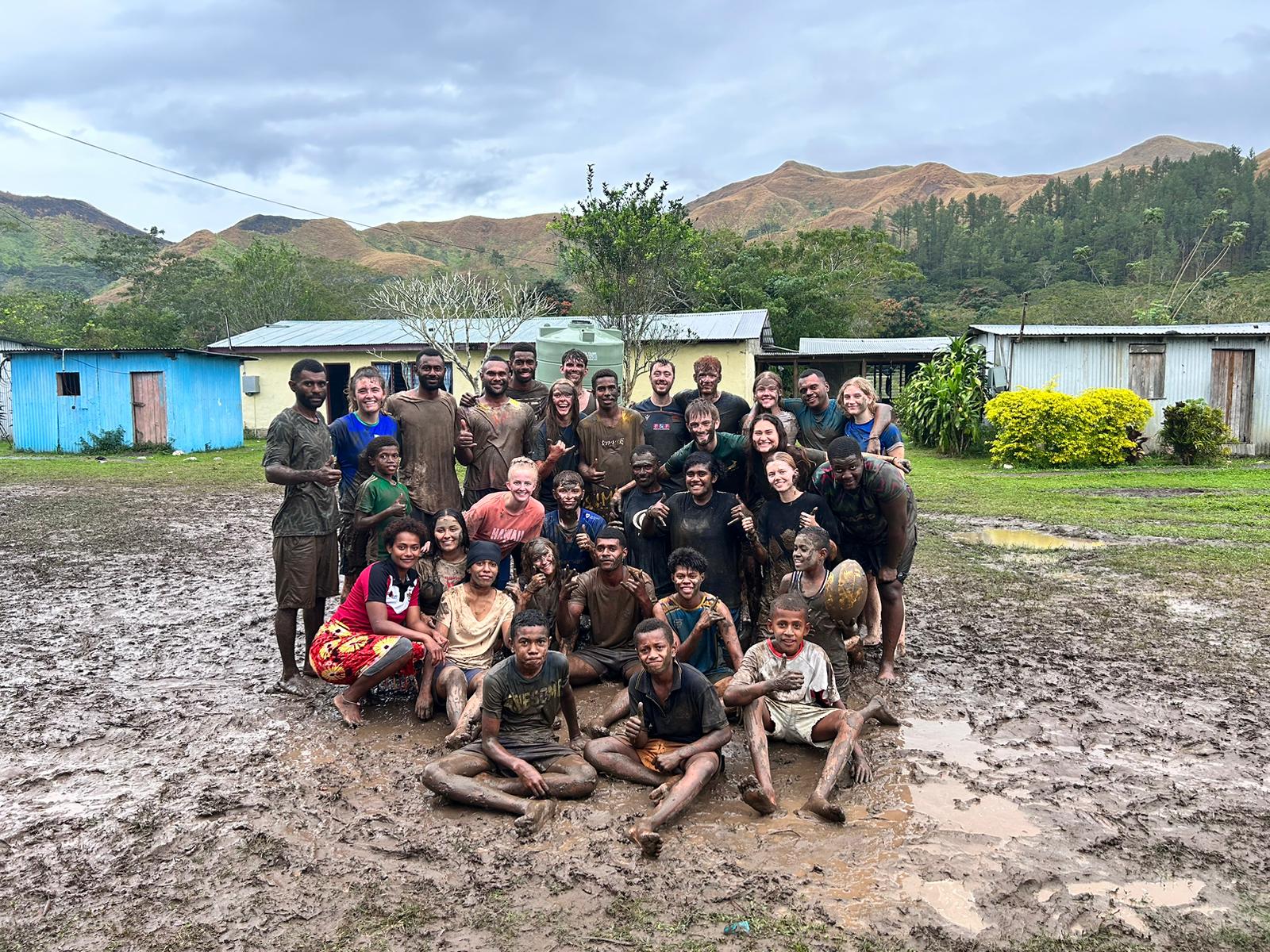 Rainy rugby in the Village