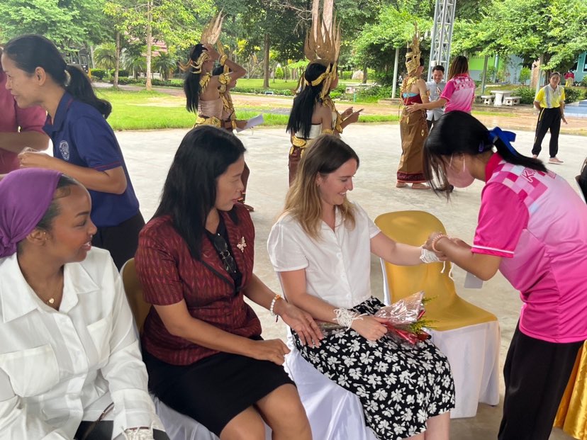Having a Thai tradition of threads wishing good luck and fortune