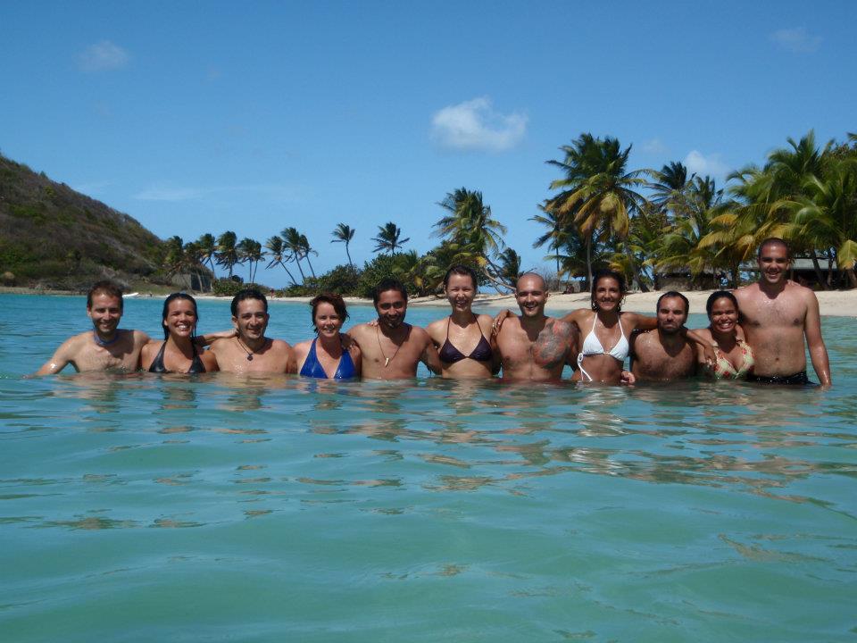 enjoying the Caribbean and SVG near islands with the Africa Volunteers.