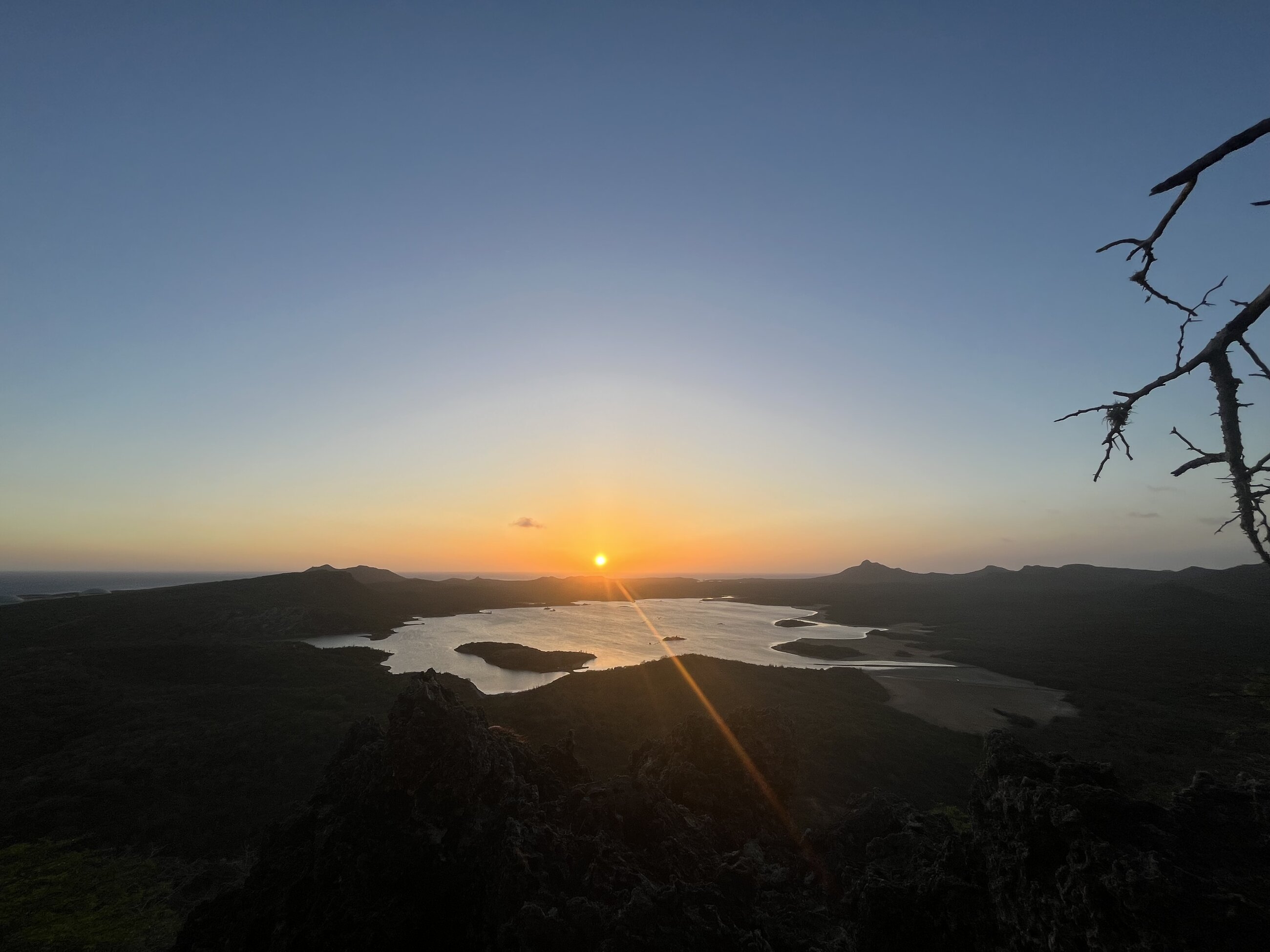 the sunset from a nearby hike