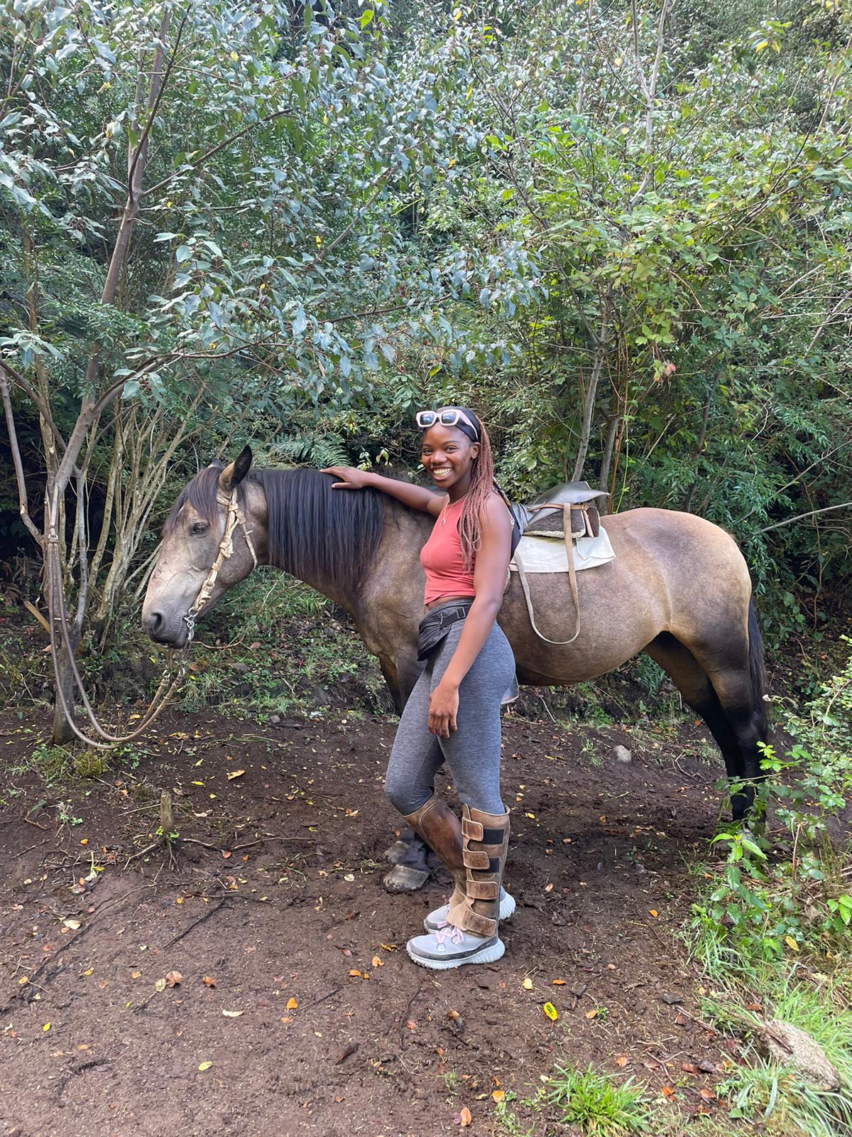 On this horse riding trail near Pucón, we rode up and through a mountain, saw a small waterfall and had an amazing view of the volcano Villarica!