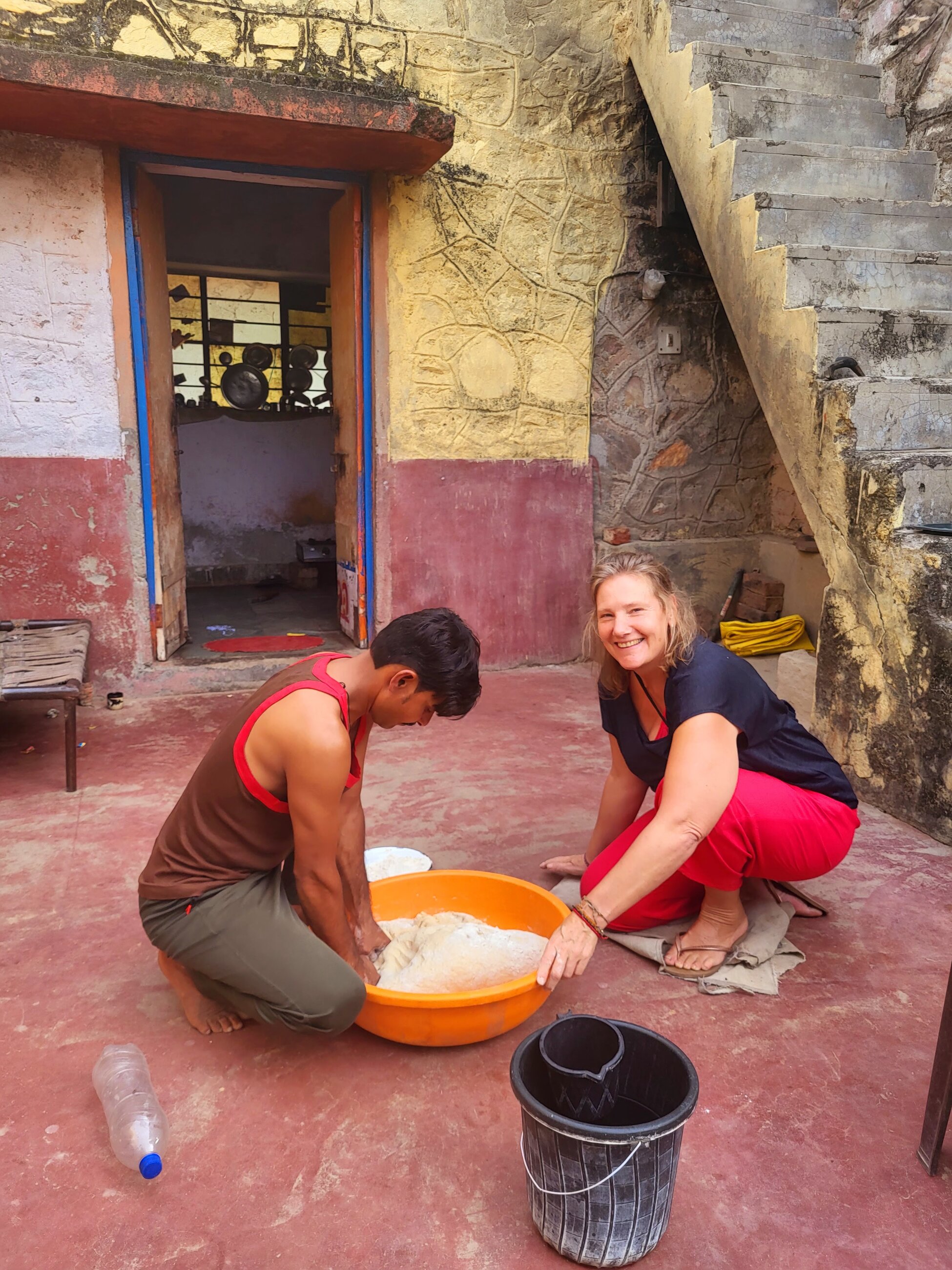 preparing chapati