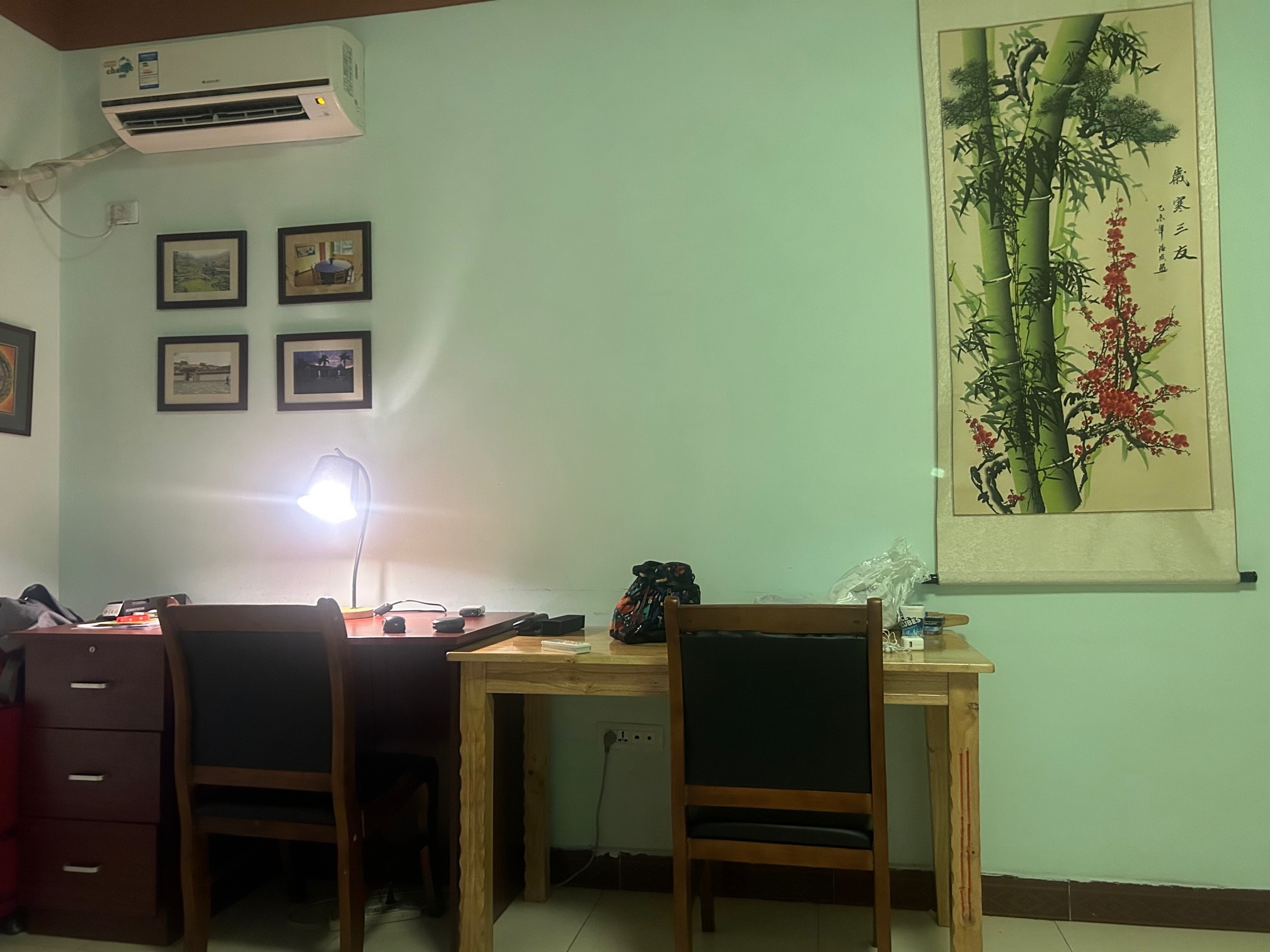 Another view of my room's study area
