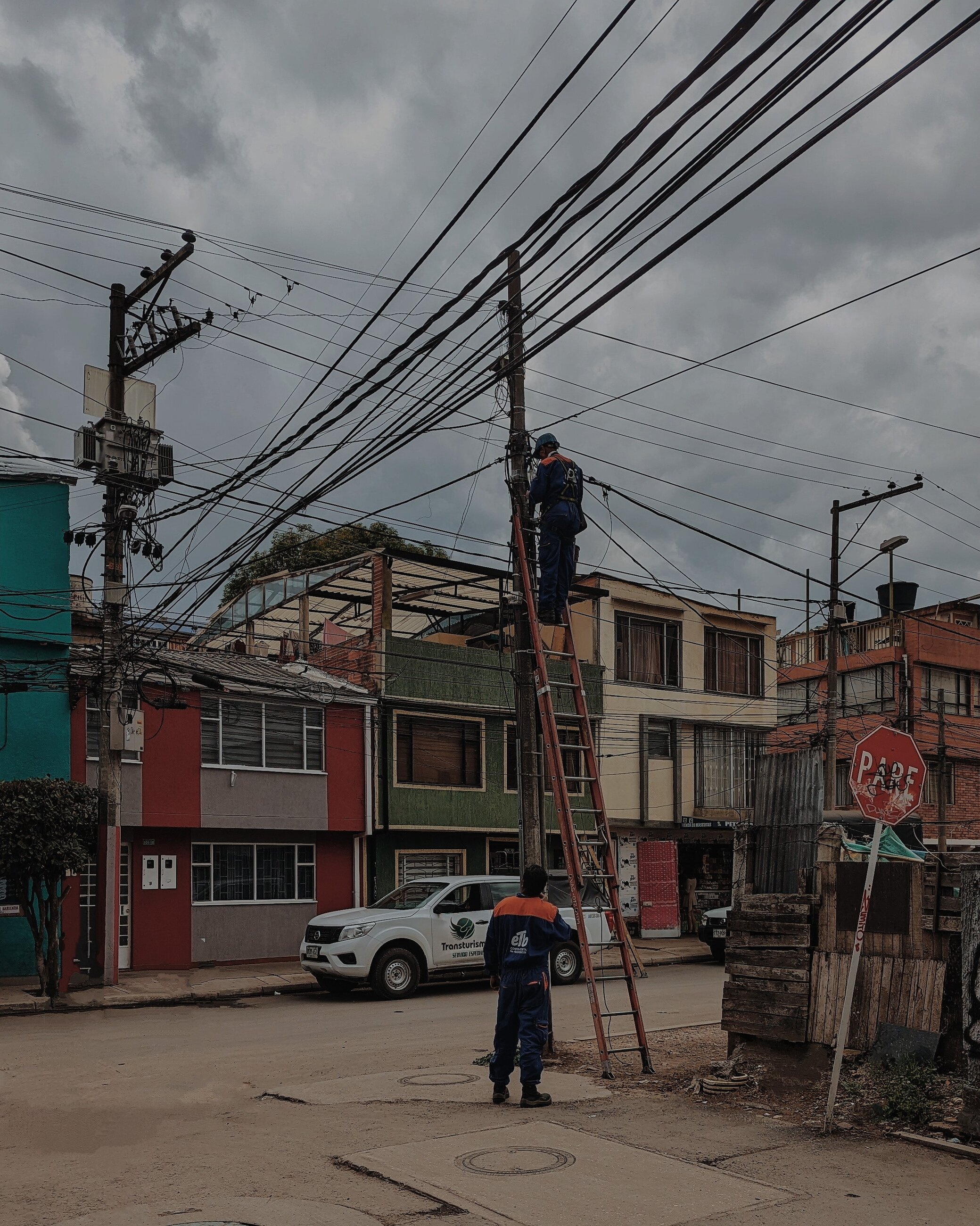 Electricians at work in Suba, near where I was living