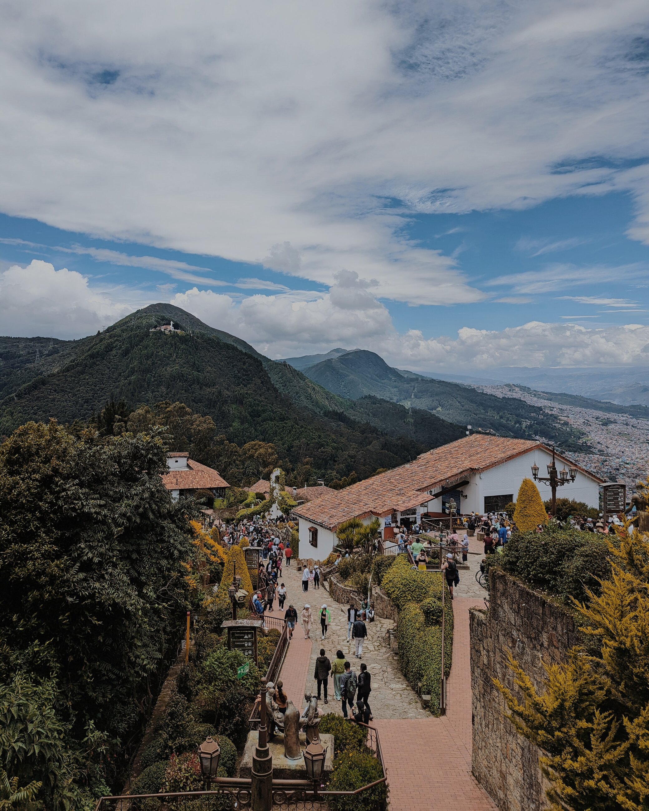 View from atop Monserrate, a mountain that towers over Bogota city centre