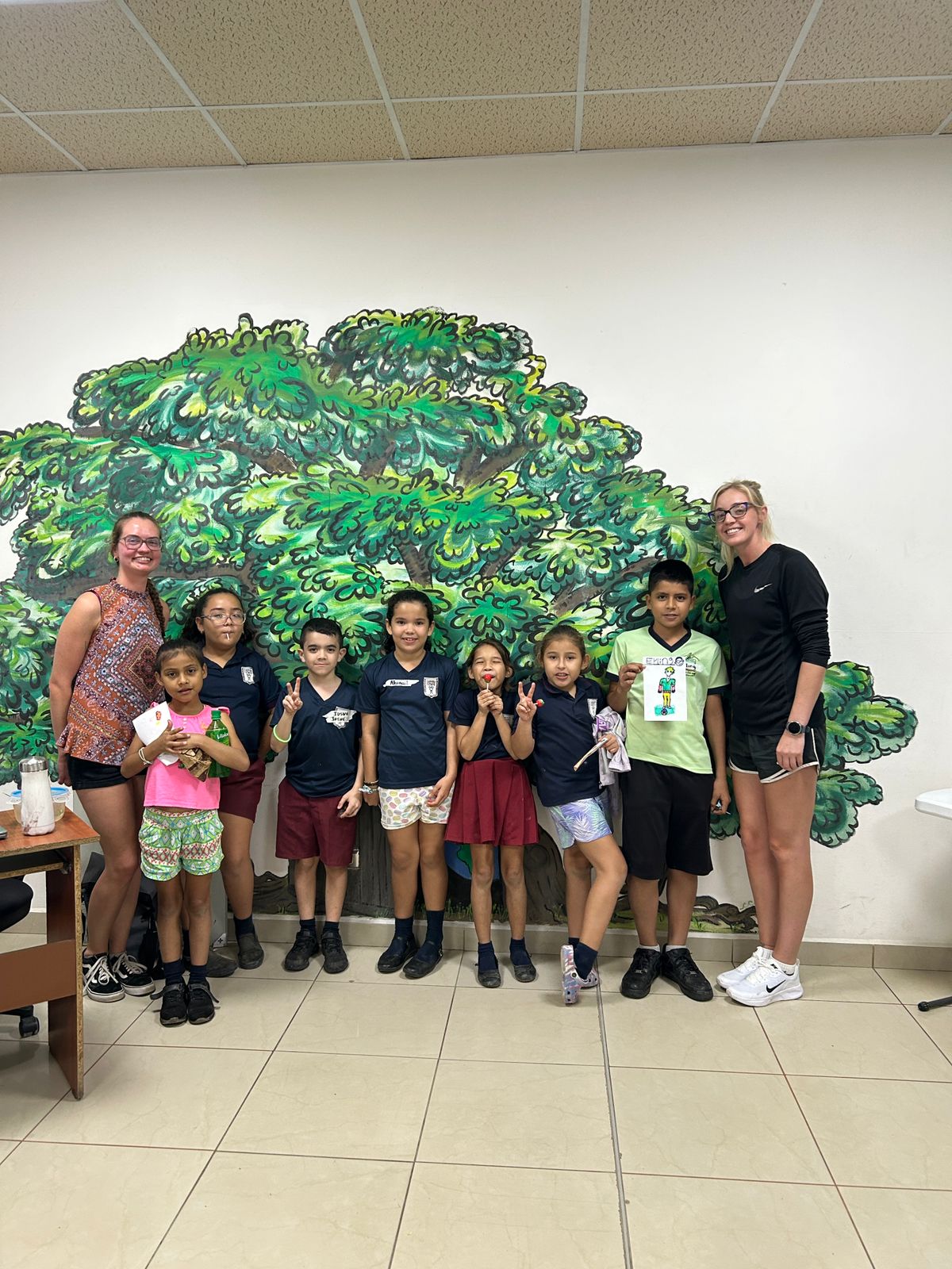 Working with the local children