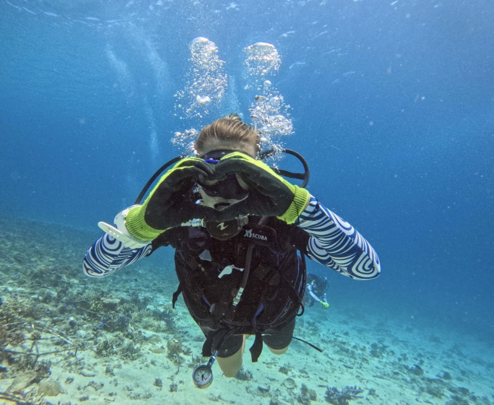 This photo was taken at our coral restoration site, I was showing some love to our babies