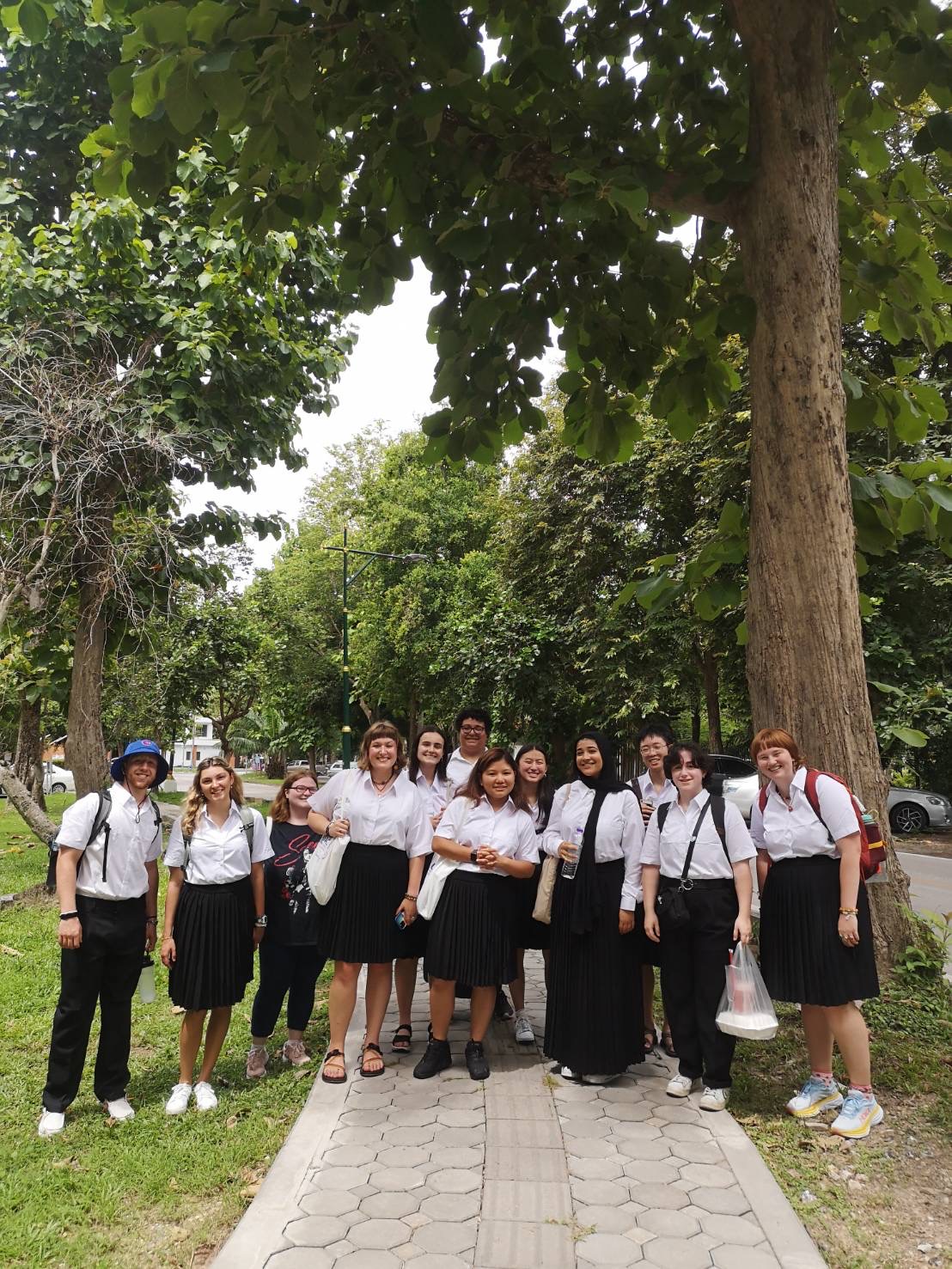 All of us in our school unifroms walking to school!