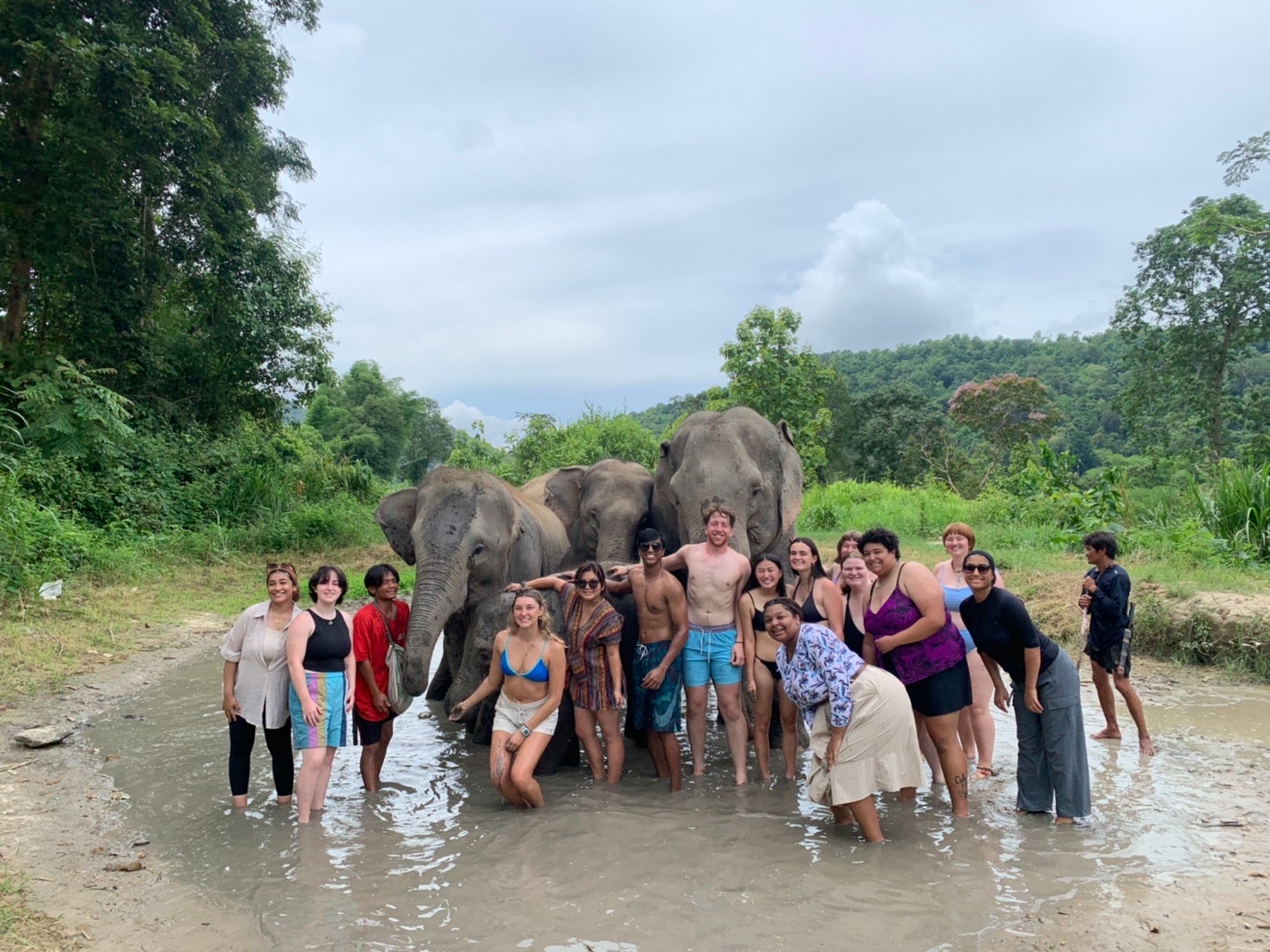 Group photo at the elephant sanctuary.